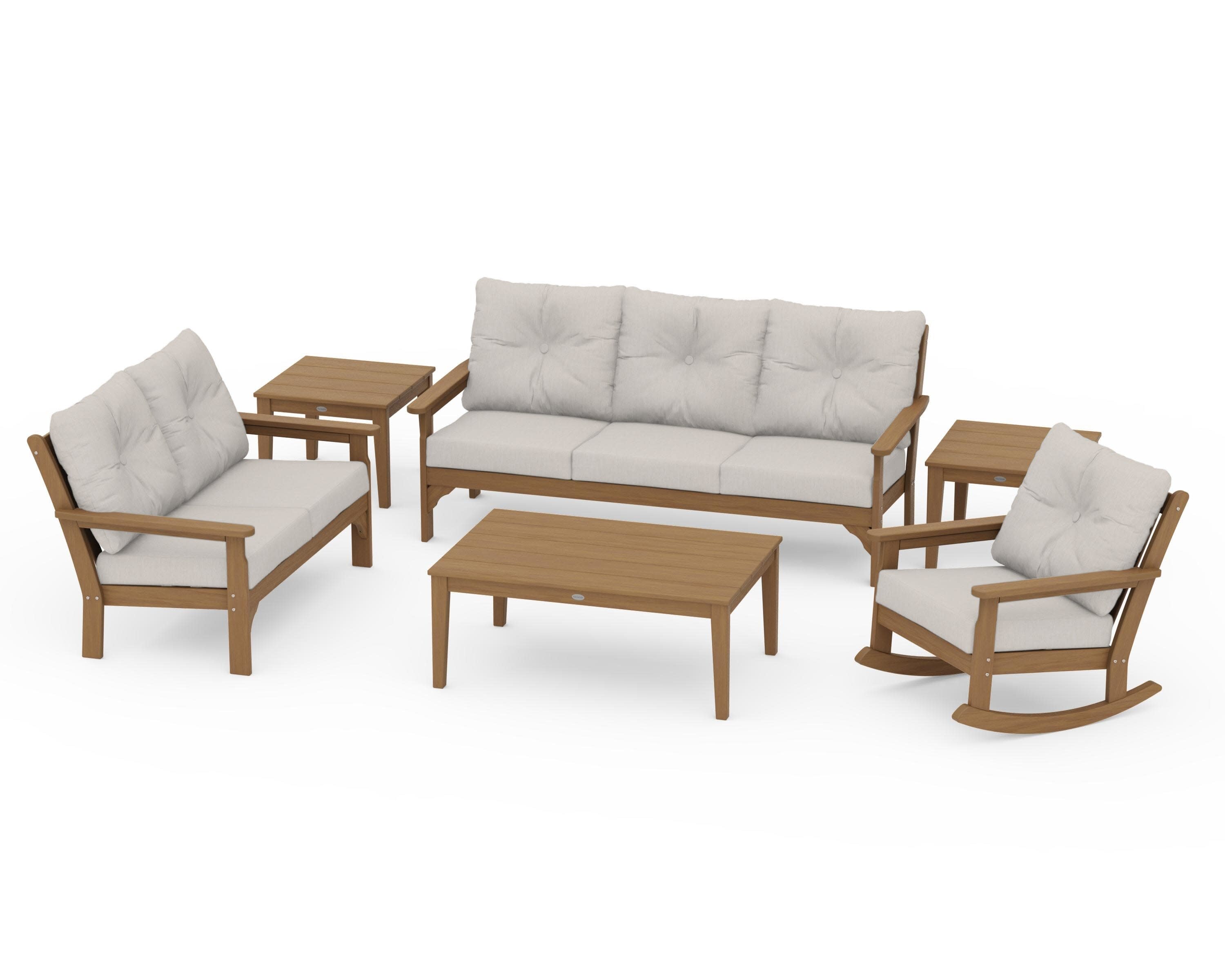 Vineyard 6-Piece Deep Seating Set in Natural / Cast Ash