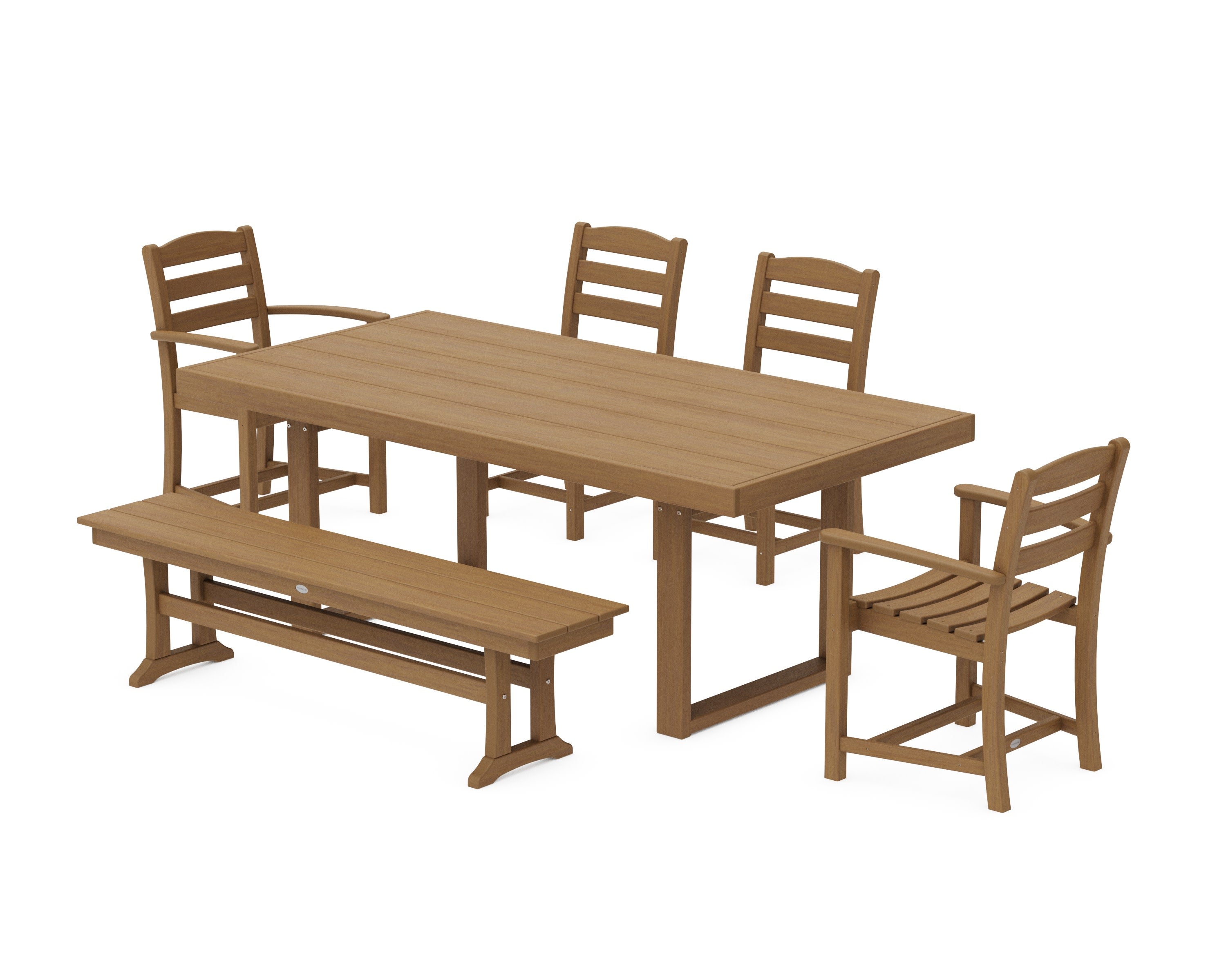 La Casa Caf 6-Piece Dining Set with Bench in Natural
