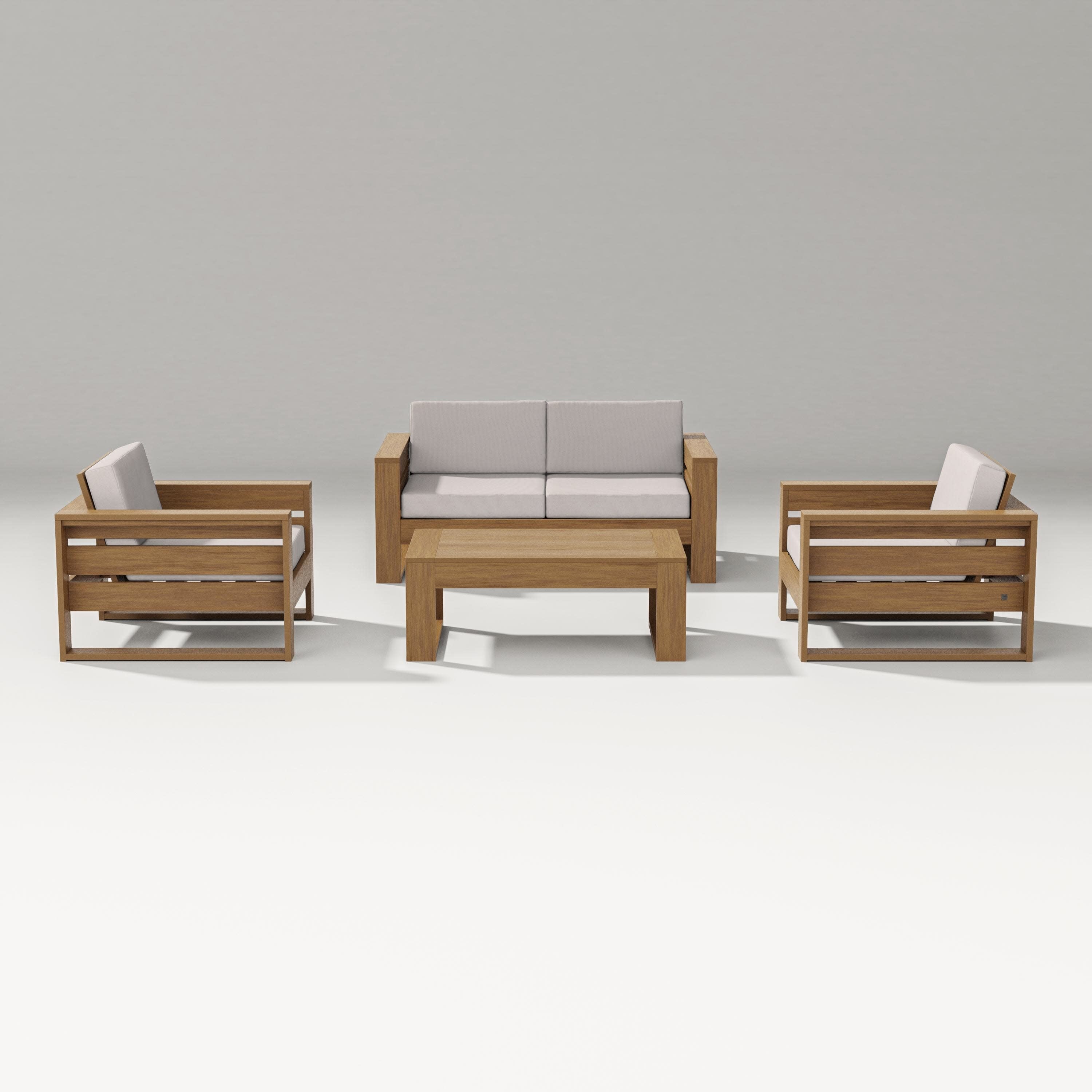 Latitude 4-Piece Lounge Loveseat Set in Natural / Dune Burlap