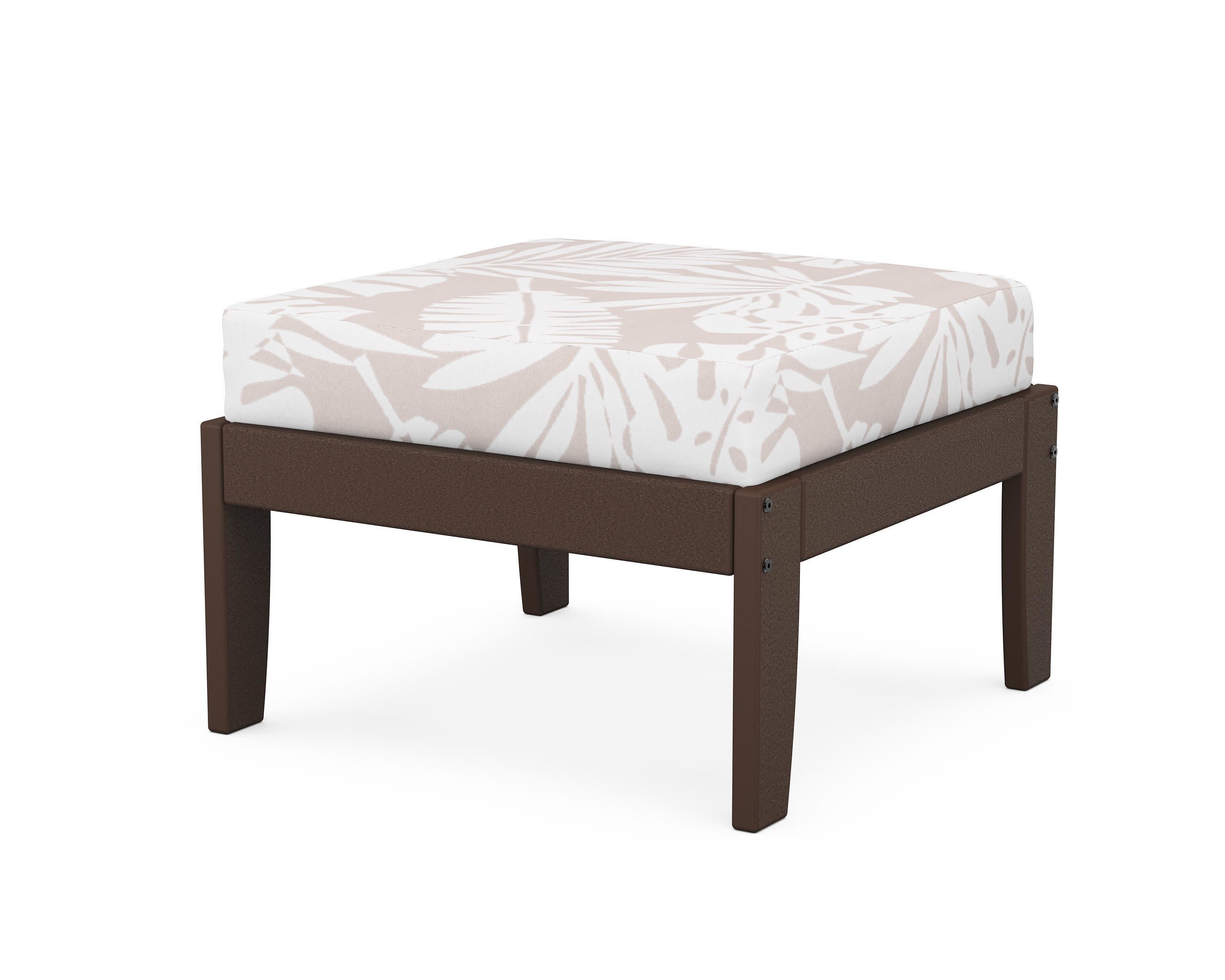Modular Ottoman - Classic in Mahogany / Leaf Dune Burlap