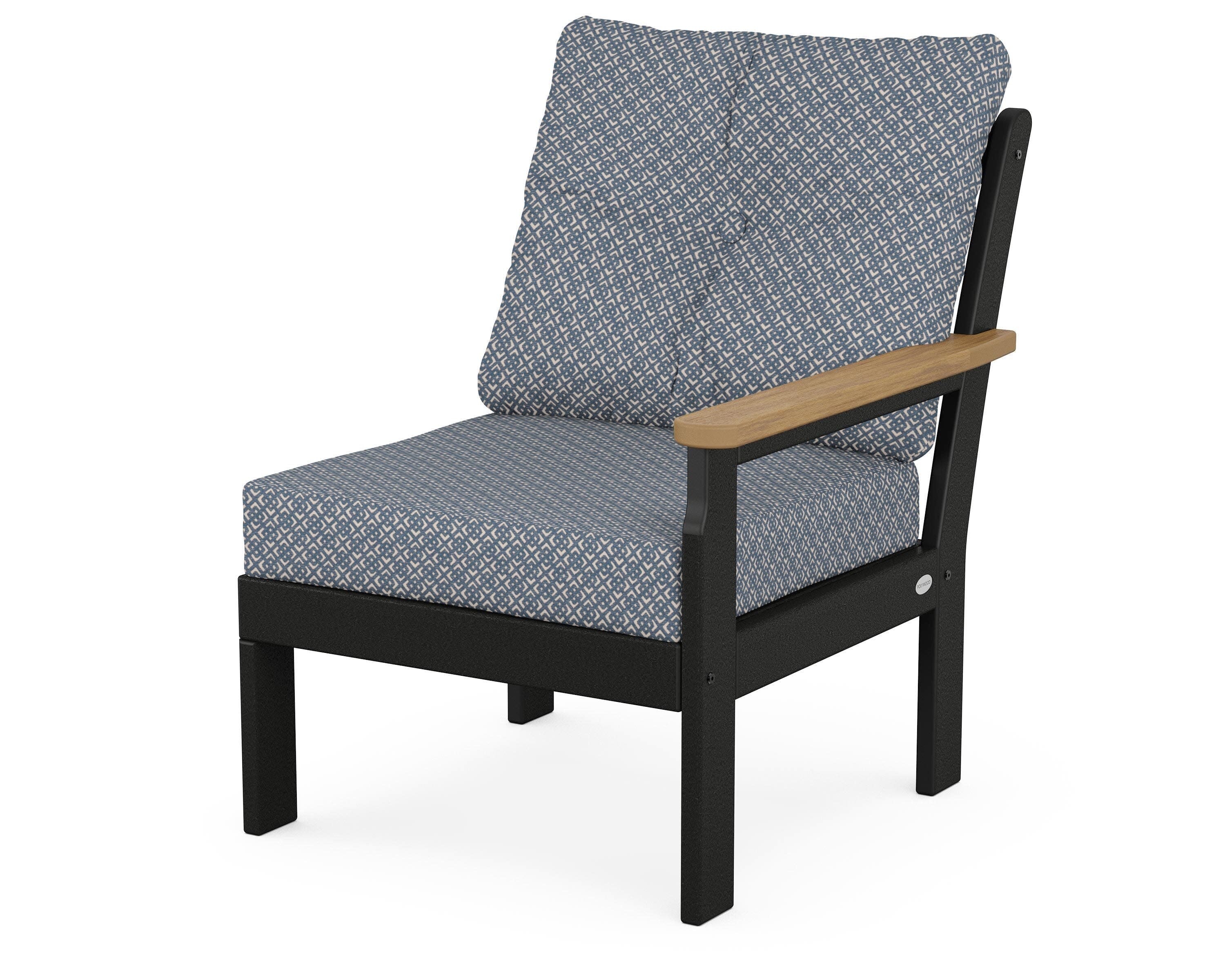 Vineyard Modular Right Arm Chair in Black / Natural / Hopscotch