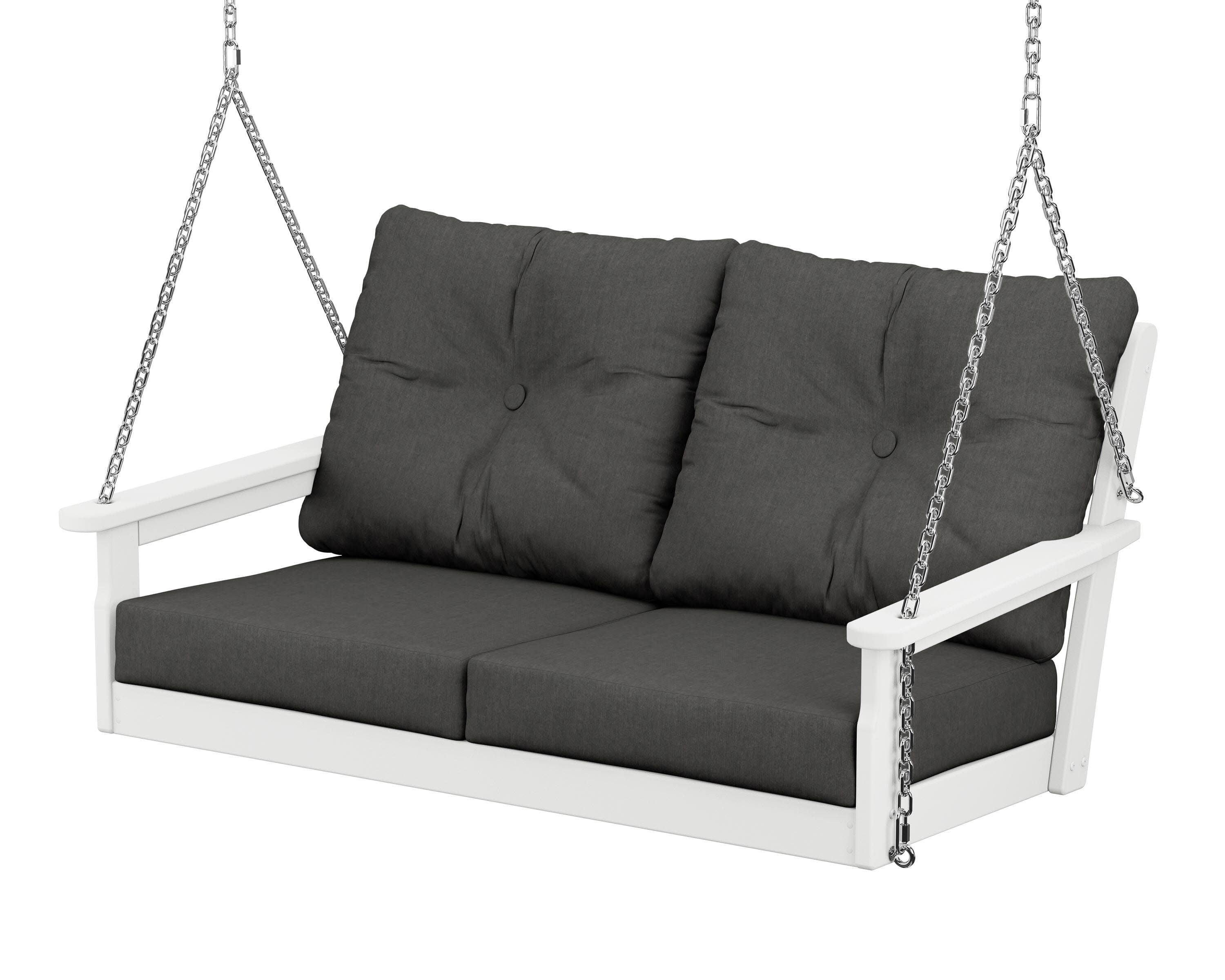 Vineyard Deep Seating Swing in White / Spectrum Carbon