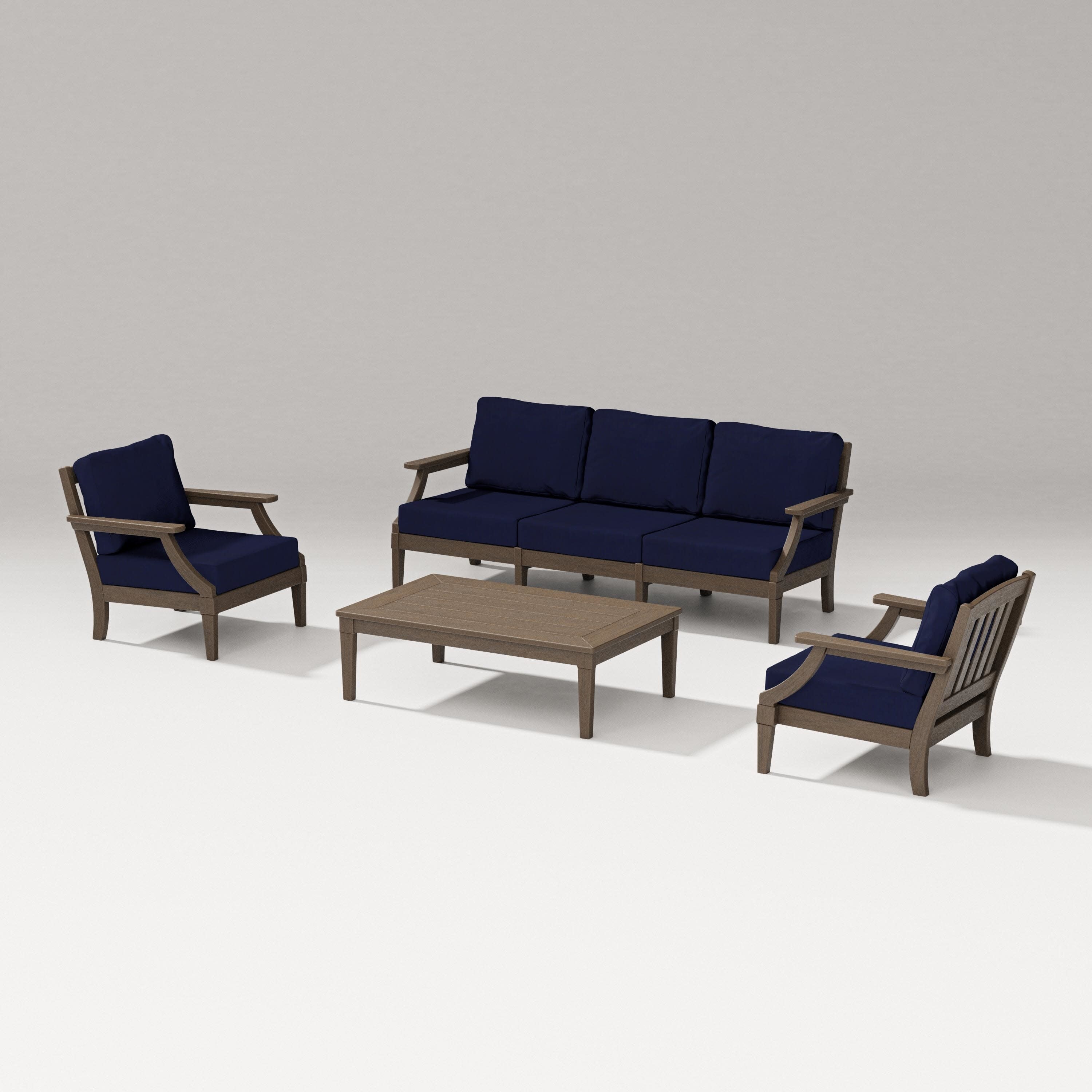 Estate 4-Piece Lounge Sofa Set in Kona / Navy