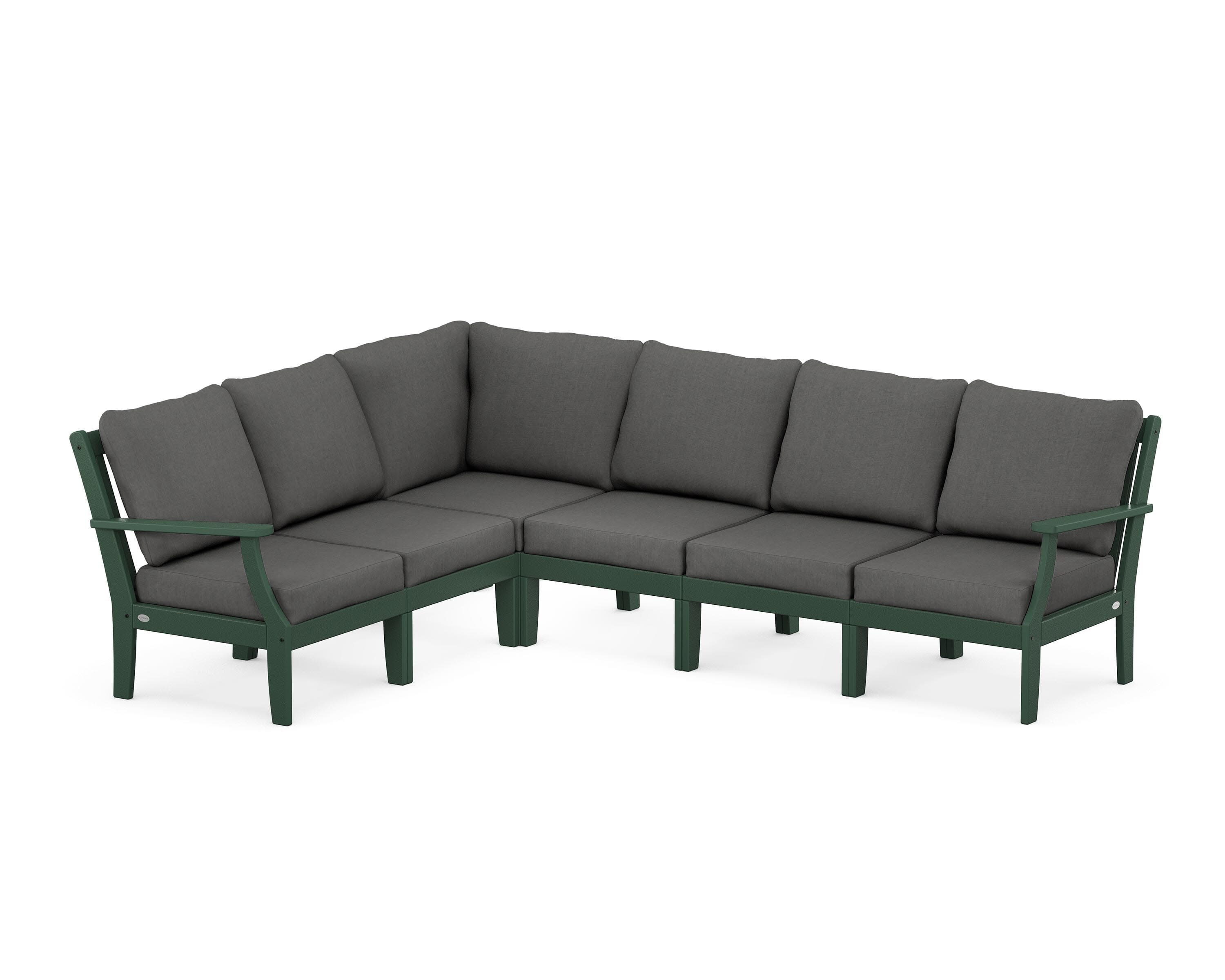 Braxton Modular 6-Piece Deep Seating Set in Green / Spectrum Carbon