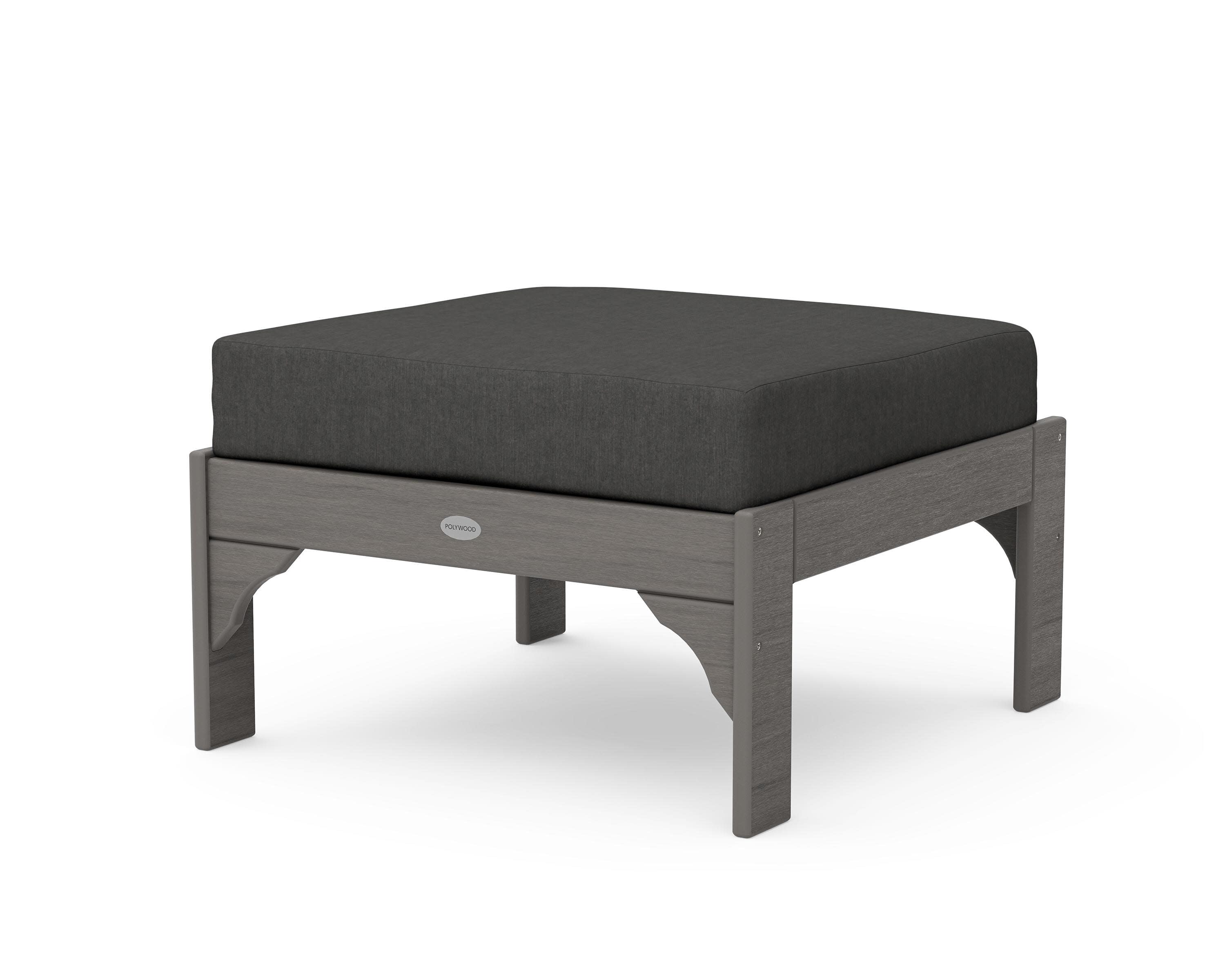 Vineyard Deep Seating Ottoman in Driftwood / Spectrum Carbon