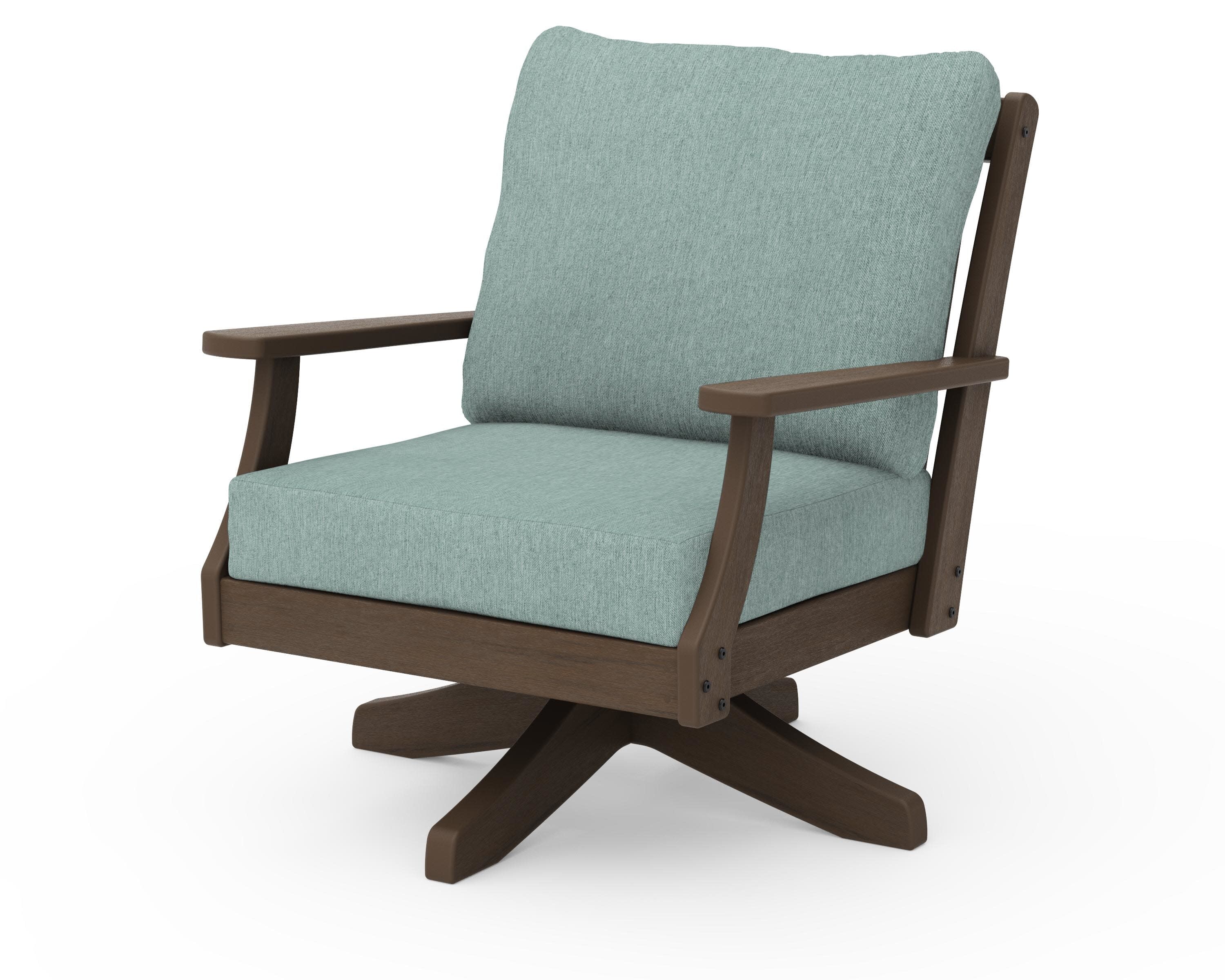 Braxton Deep Seating Swivel Chair in Kona / Glacier Spa