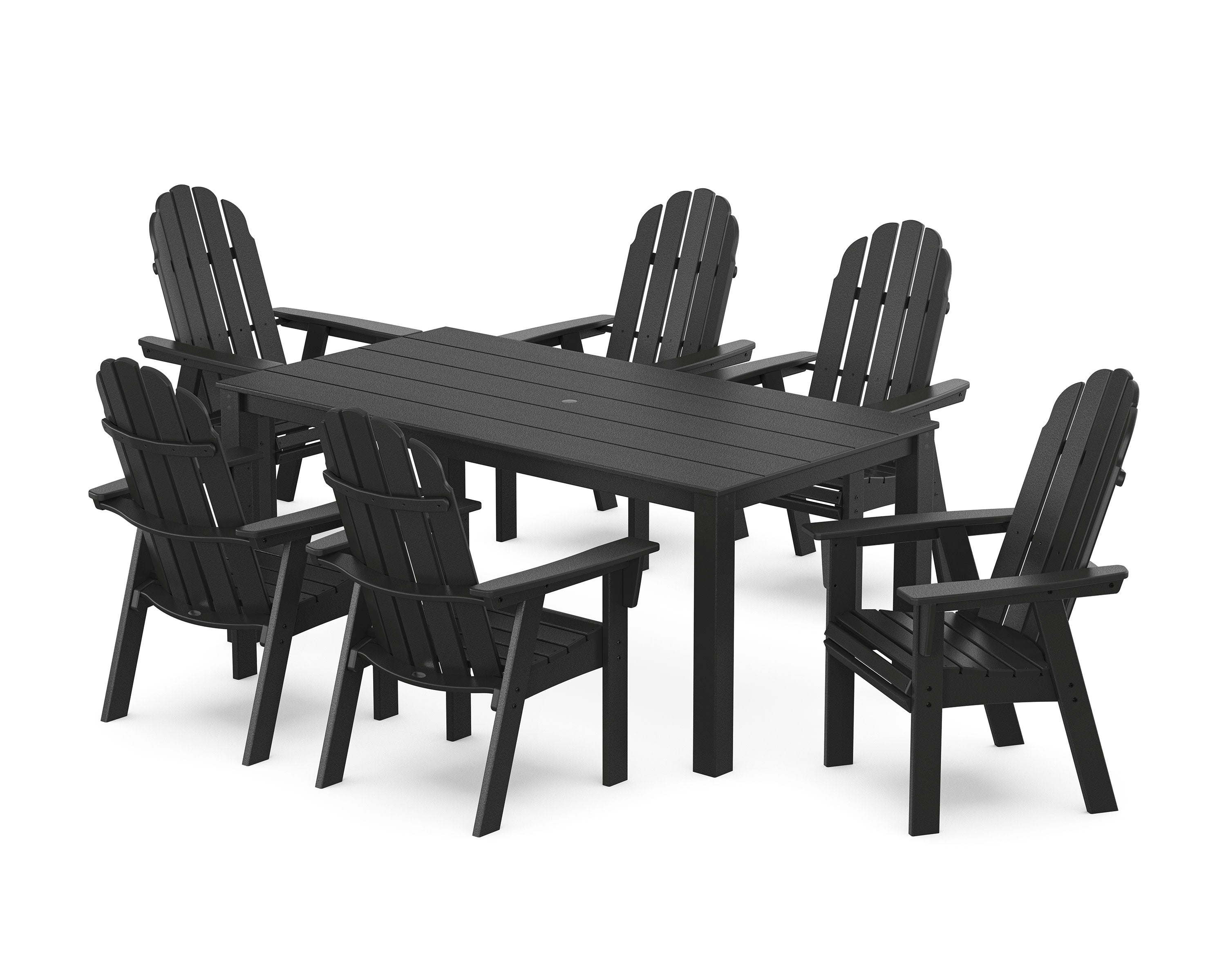 Vineyard Curveback Adirondack 7-Piece Parsons Dining Set in Black