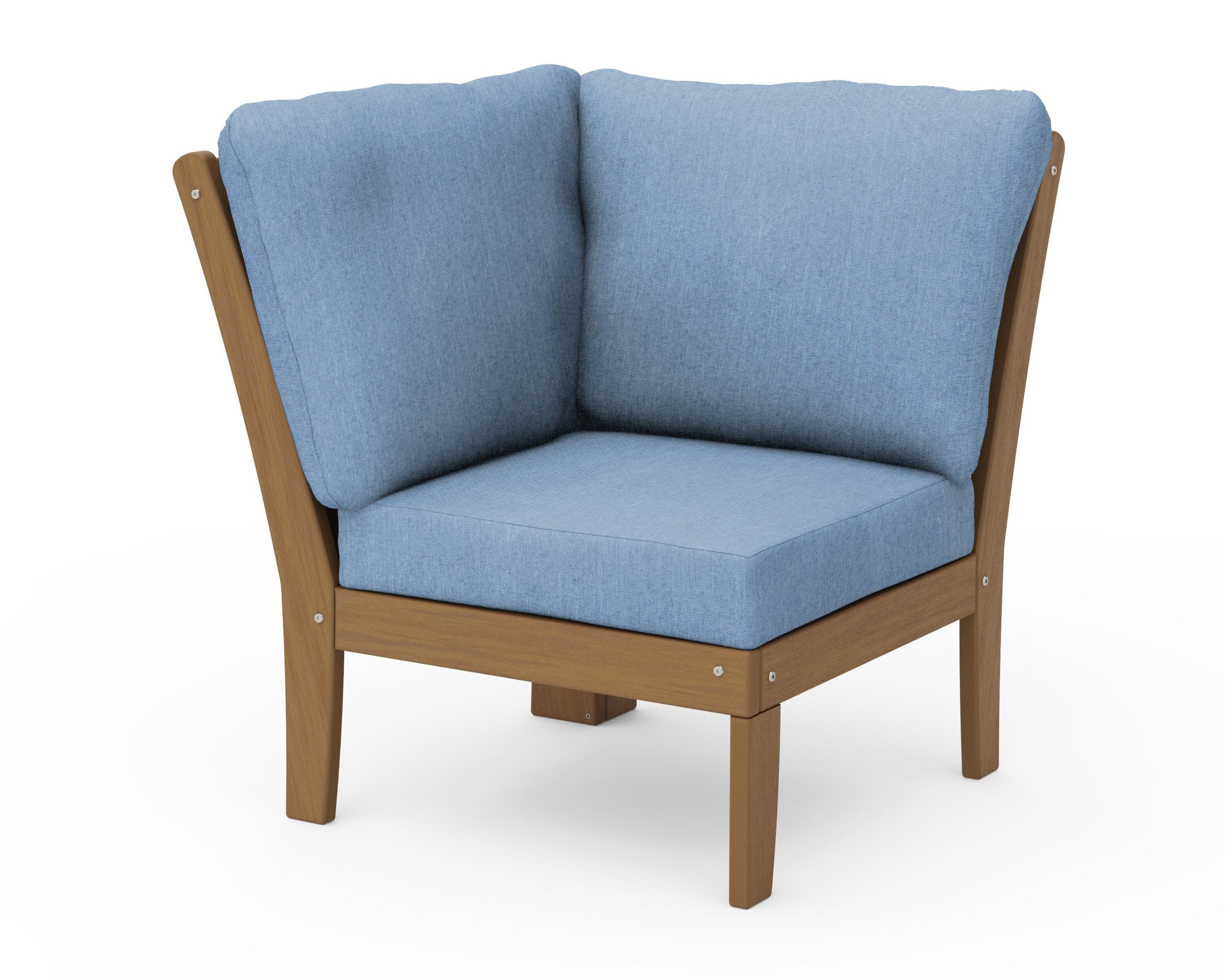 Braxton Modular Corner Chair in Natural / Sky Blue