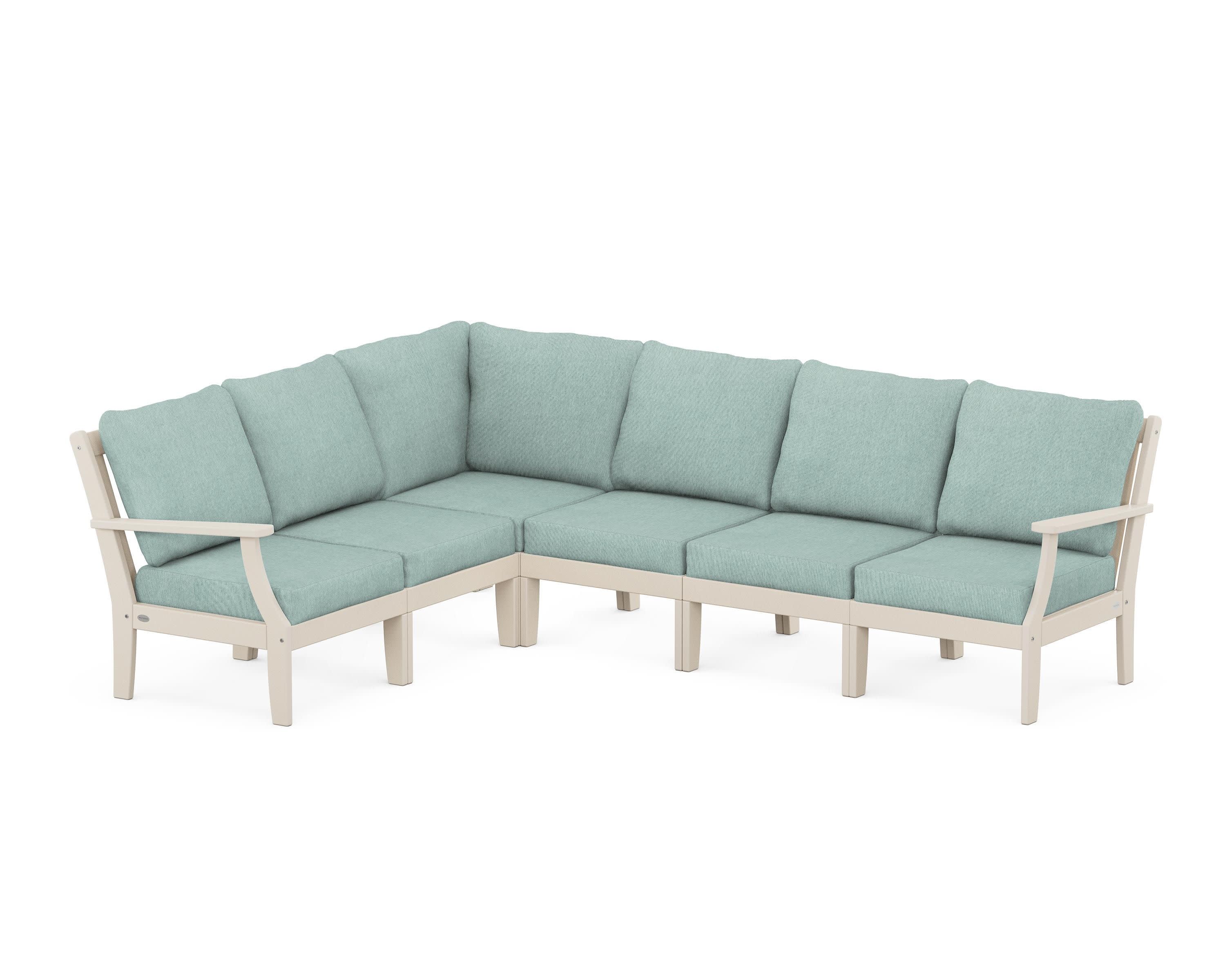 Braxton Modular 6-Piece Deep Seating Set in Sand / Glacier Spa