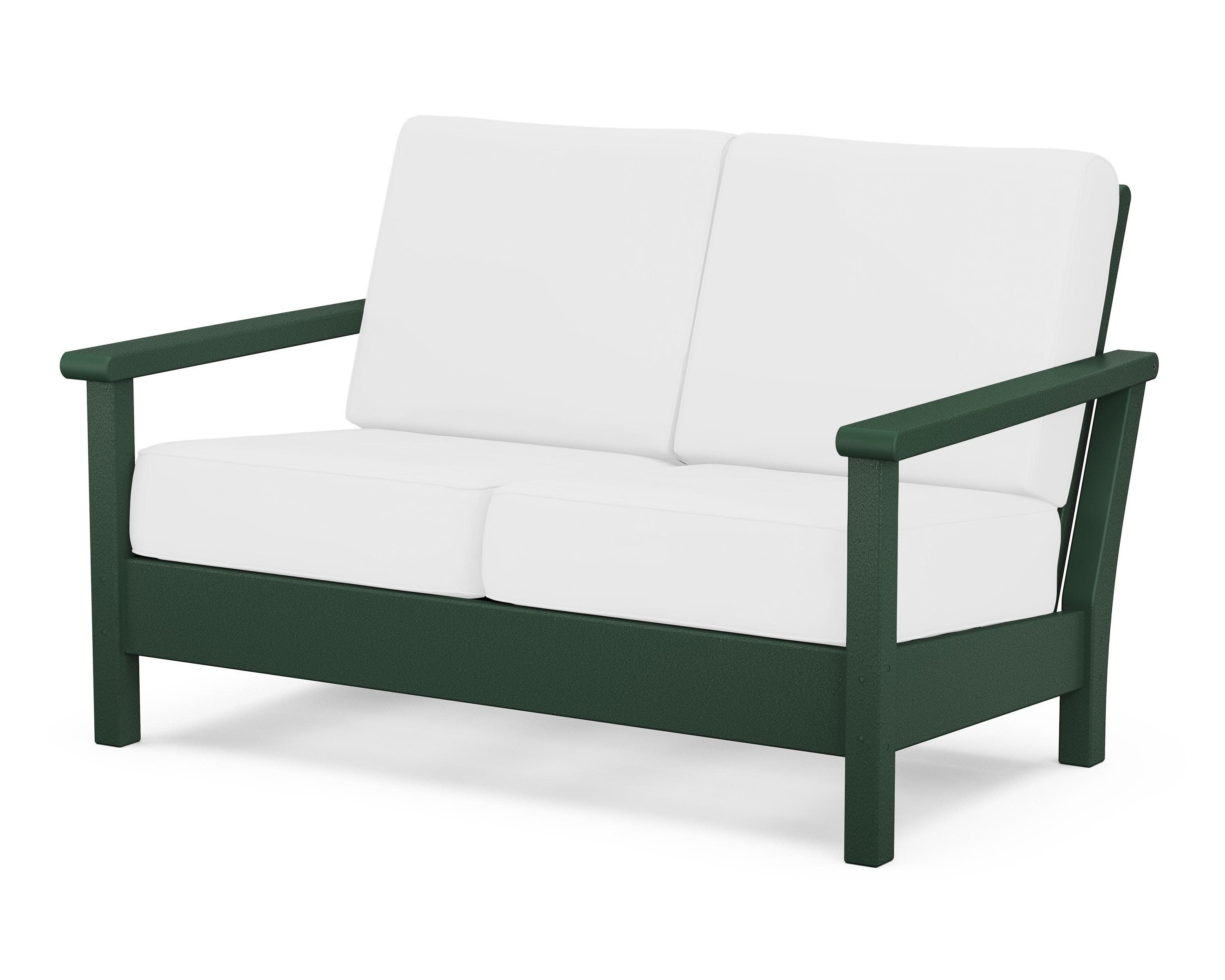 Harbour Deep Seating Loveseat in Green / Natural