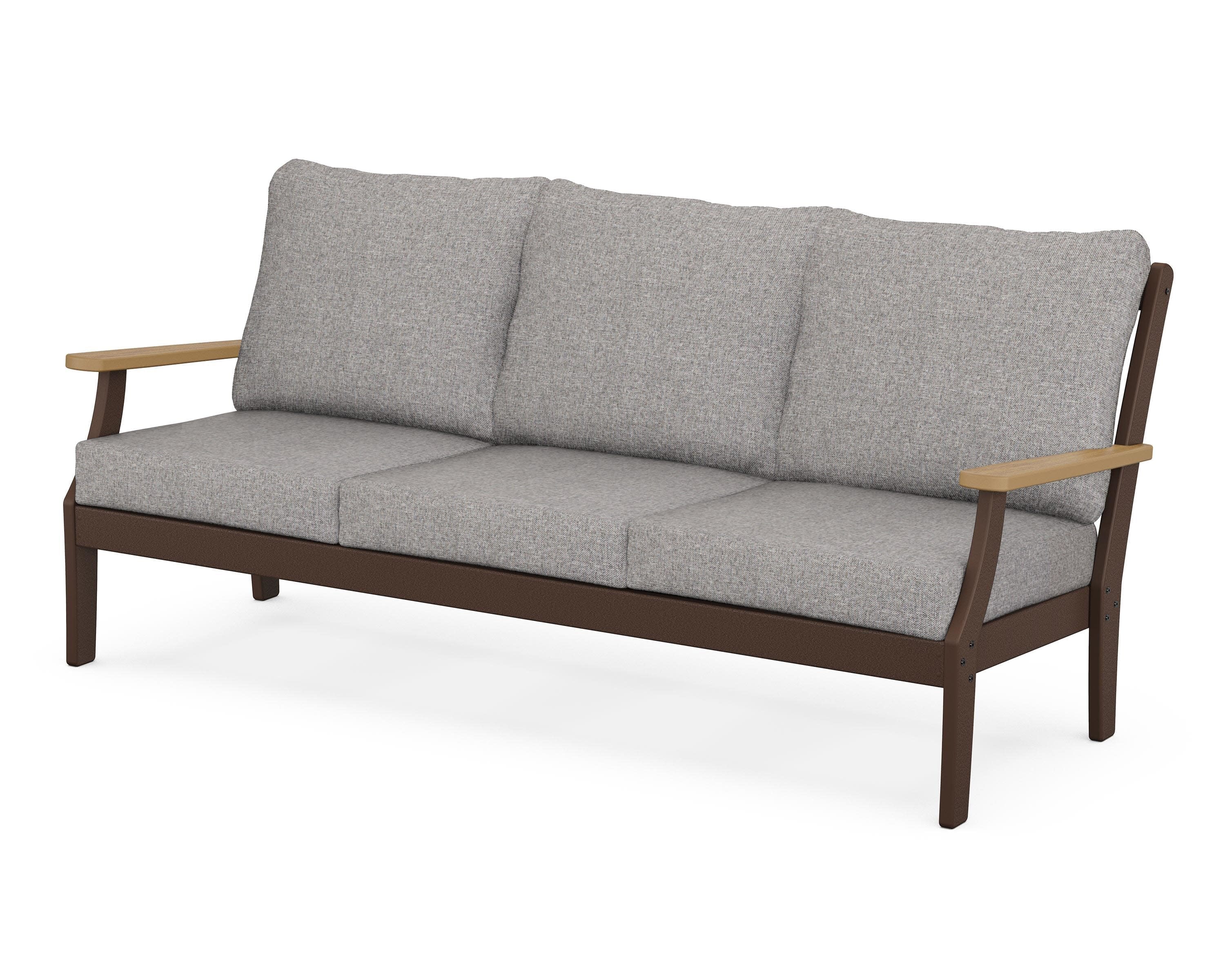 Braxton Deep Seating Sofa in Mahogany / Natural / Grey Mist