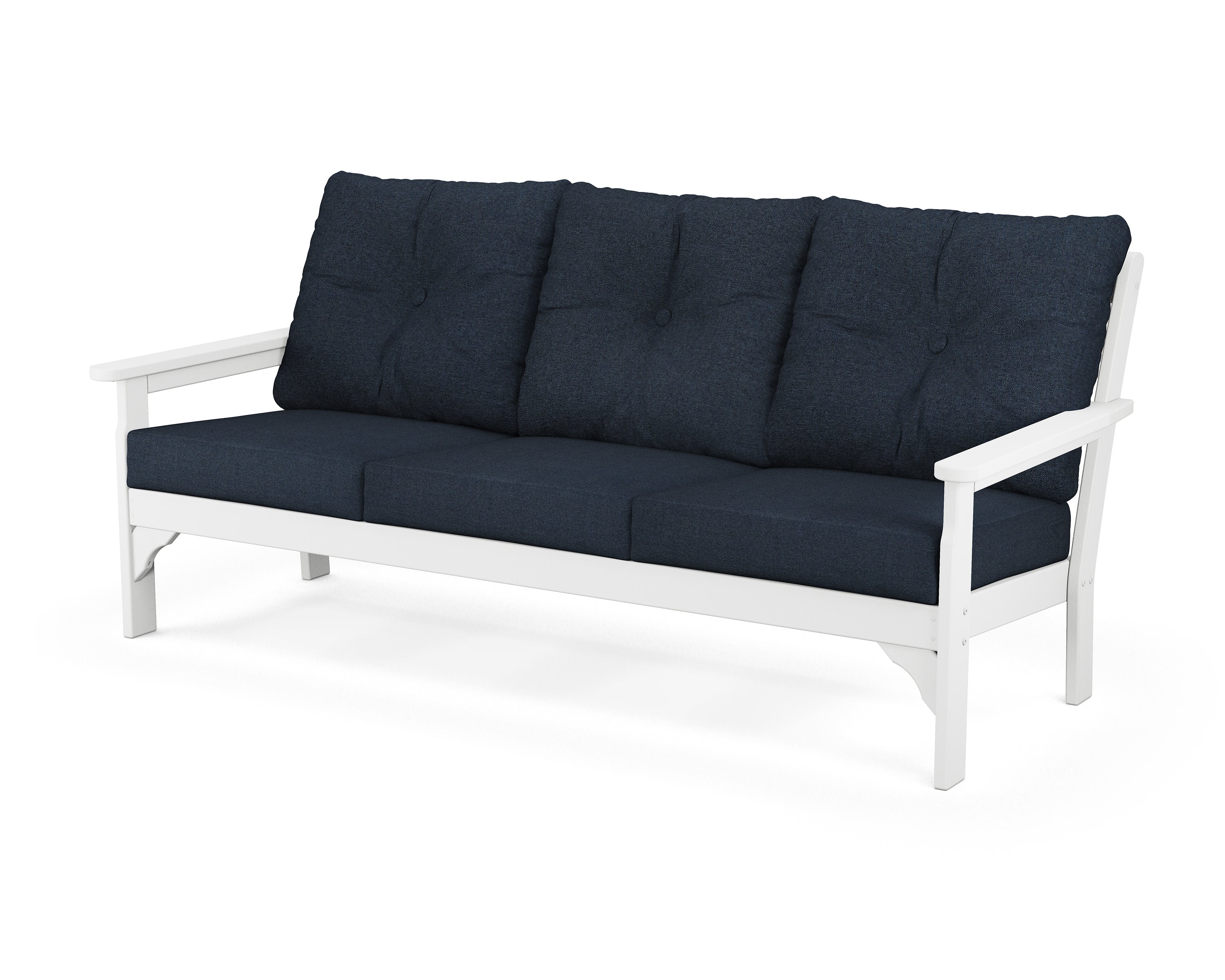 Vineyard Deep Seating Sofa in White / Marine Indigo