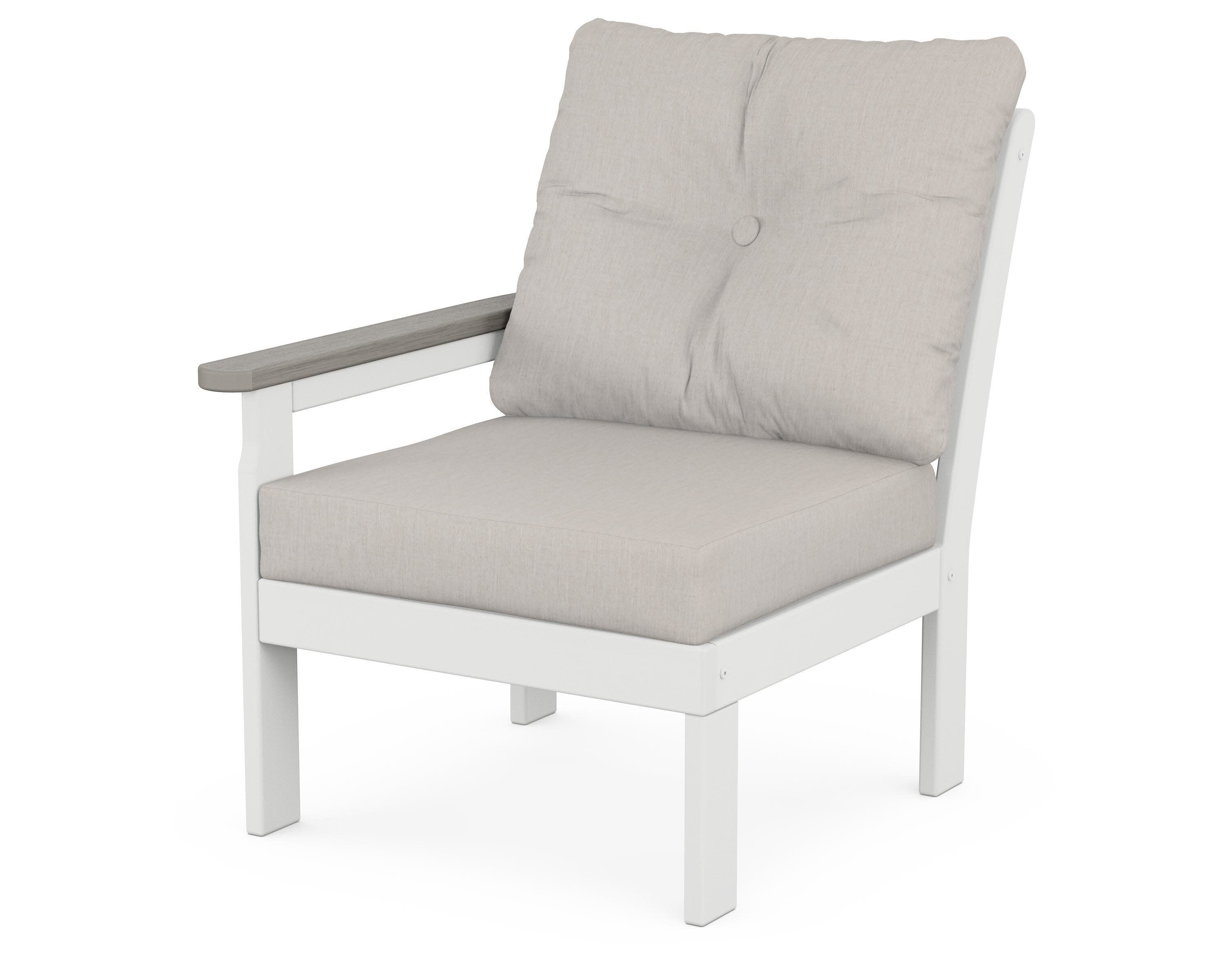 Vineyard Modular Left Arm Chair in White / Driftwood / Cast Ash