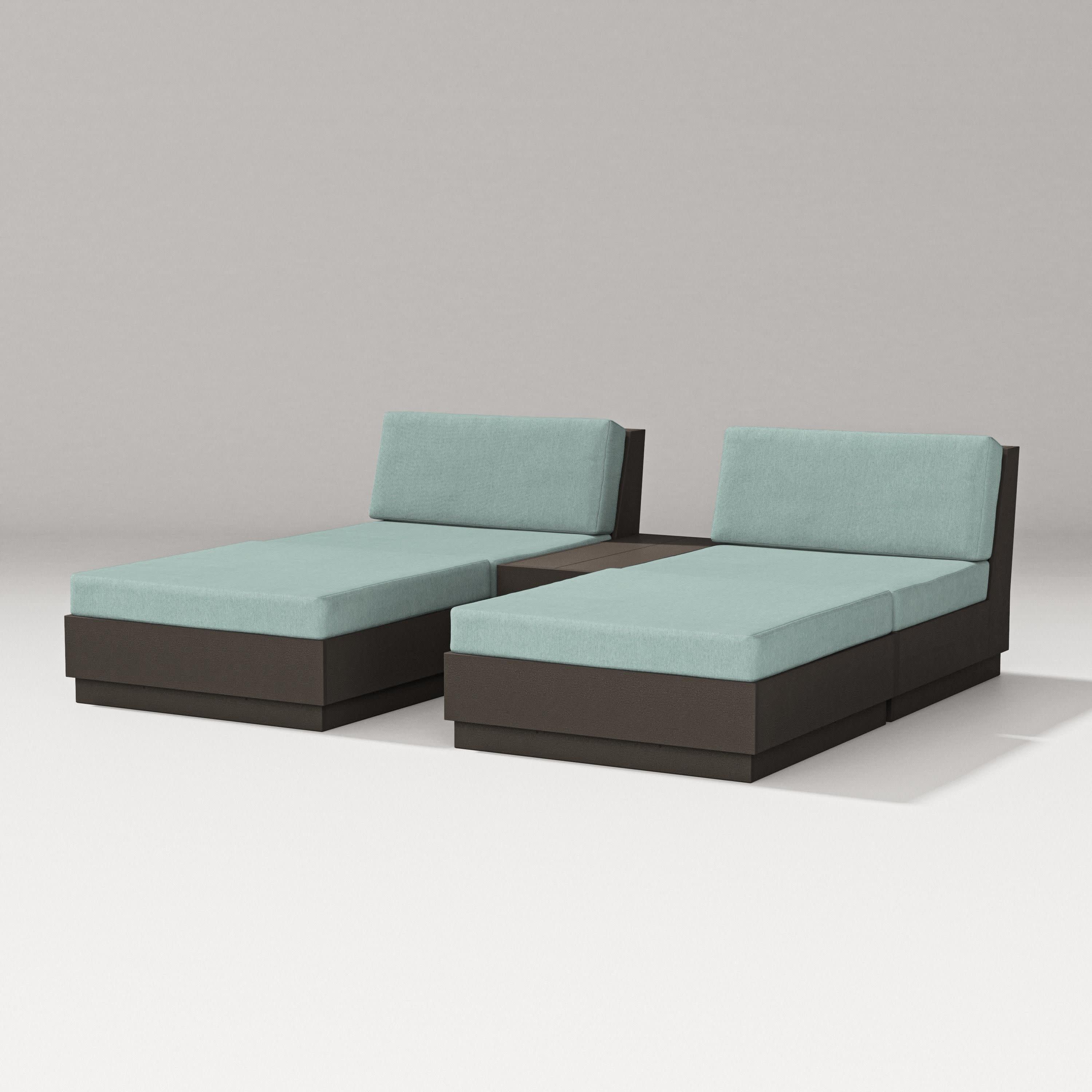 Elevate Double Chaise Set in Vintage Coffee / Glacier Spa
