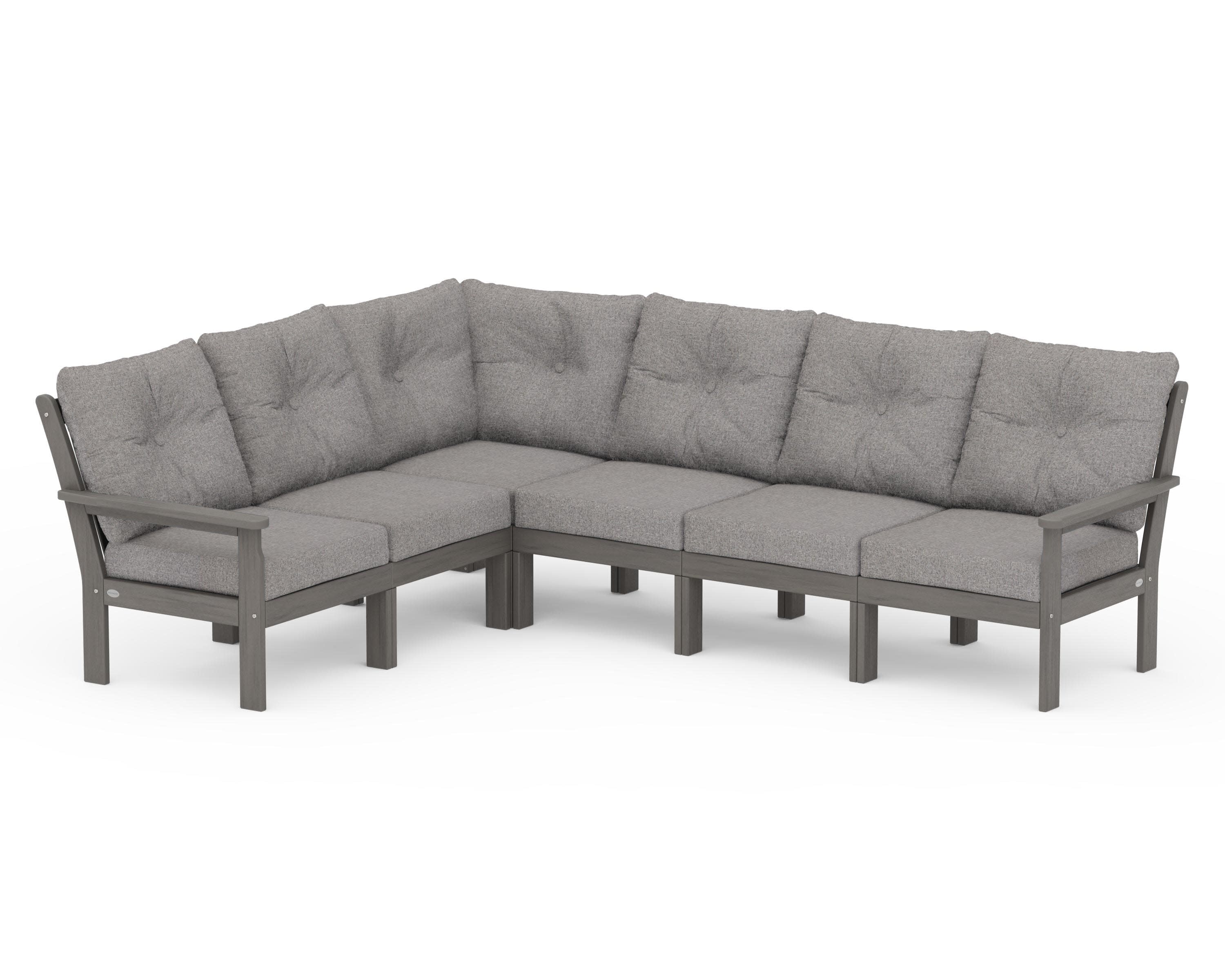 Vineyard 6-Piece Sectional in Driftwood / Grey Mist
