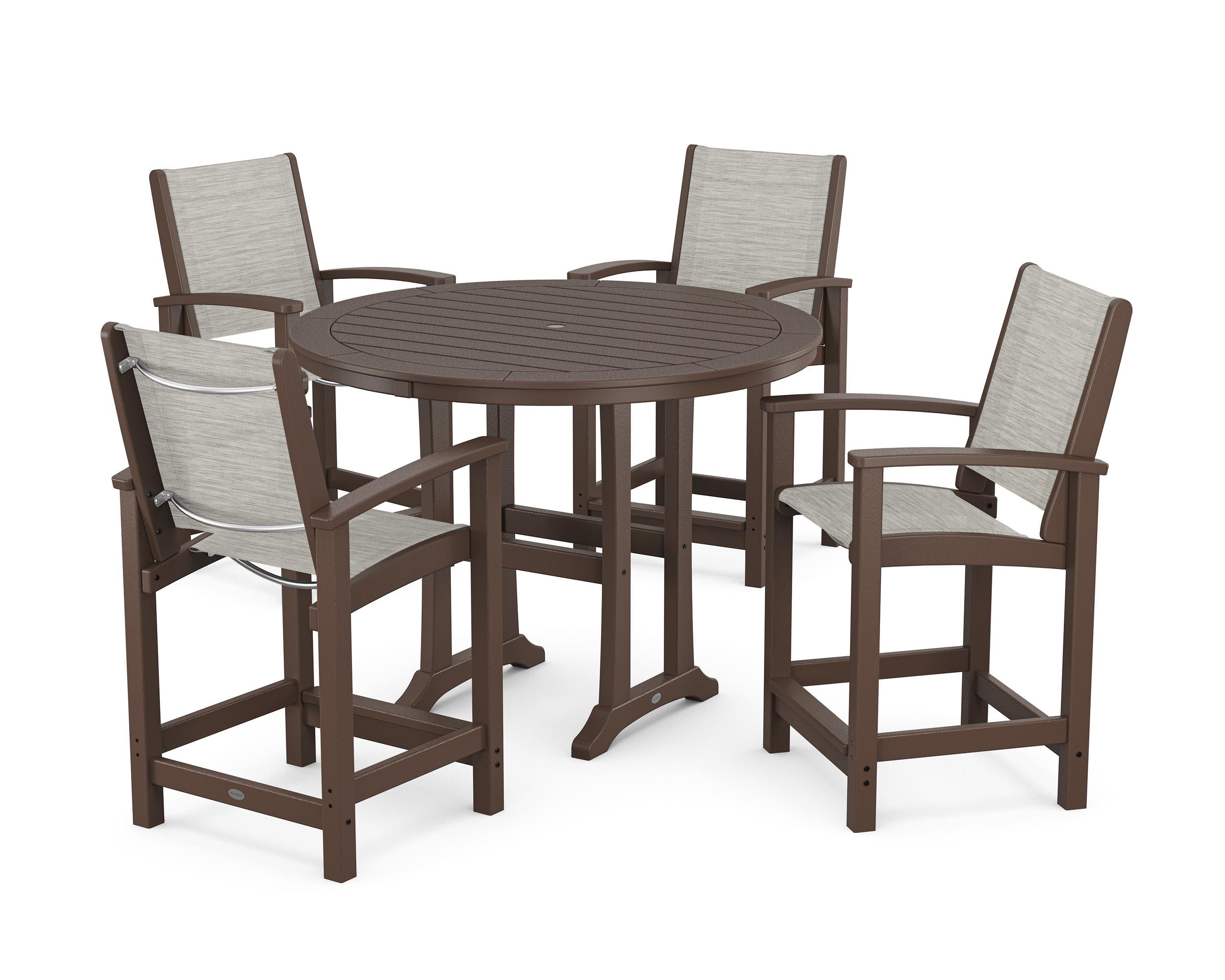 Coastal 5-Piece Counter Set in Mahogany / Birch Sling