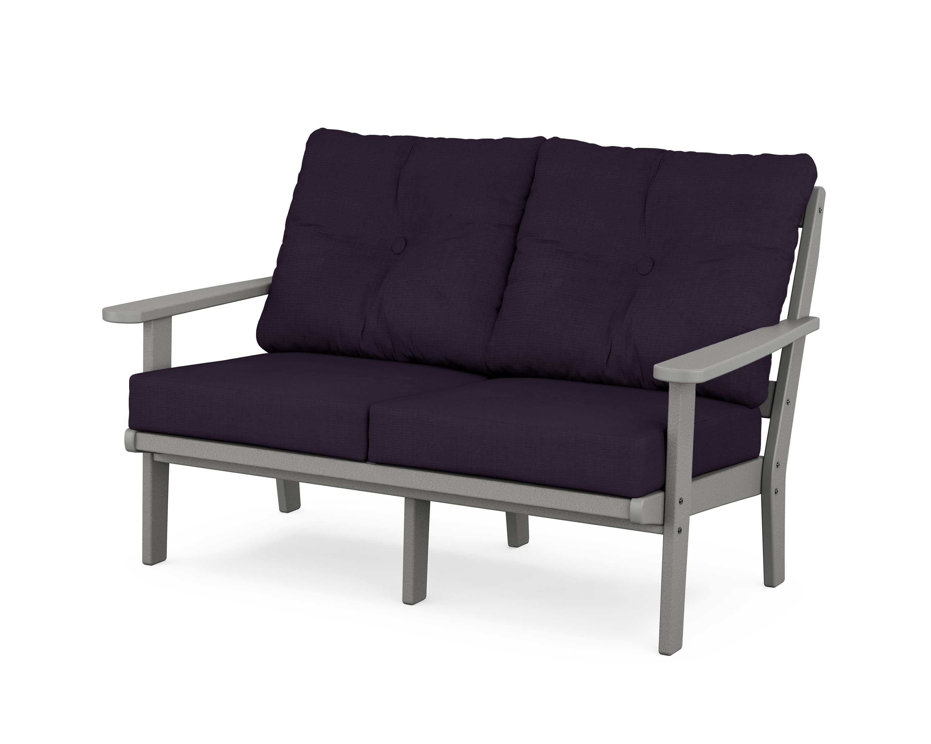 Mission Deep SeatingLoveseat in Slate Grey / Navy Linen