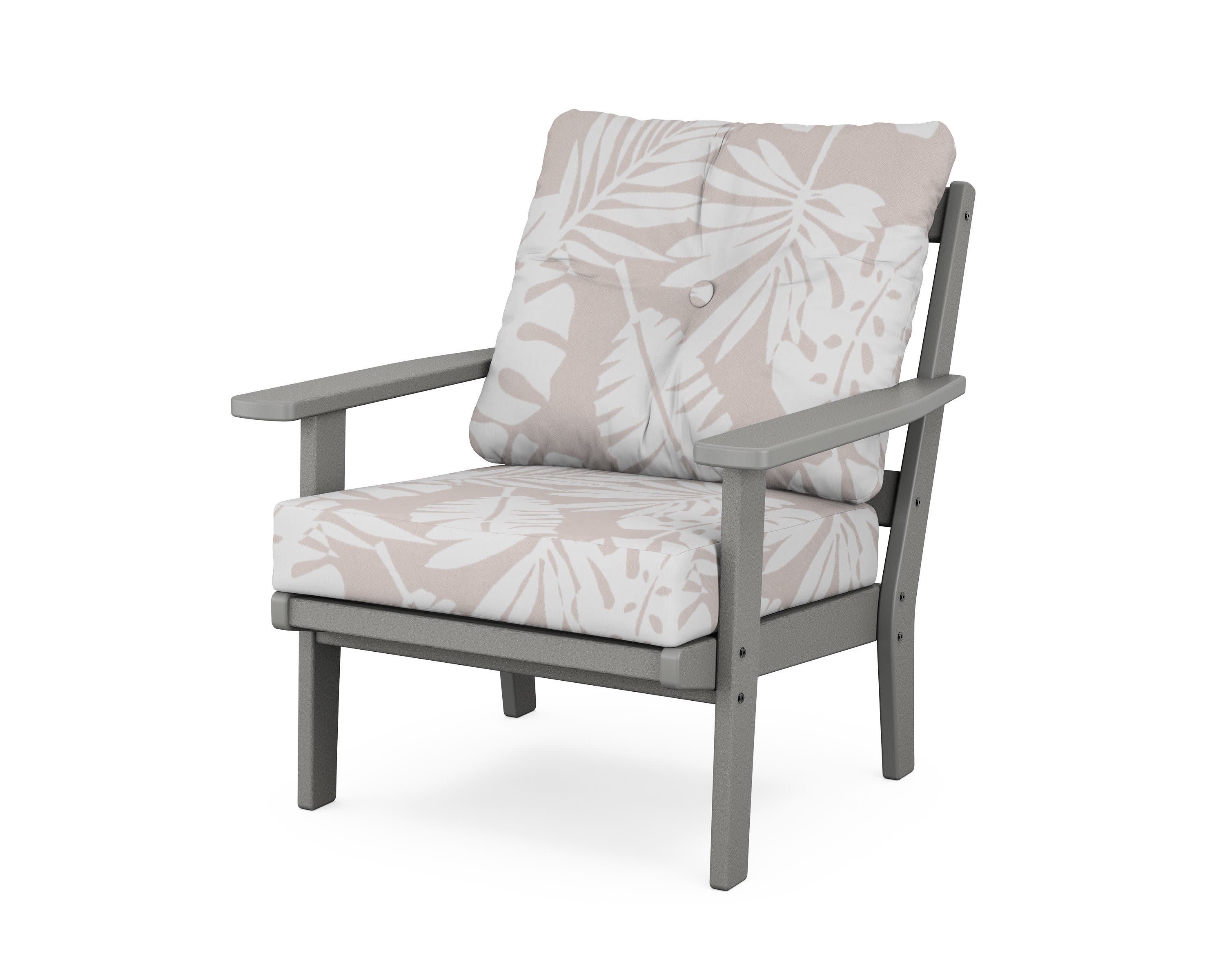Oxford Deep Seating Chair in Slate Grey / Leaf Dune Burlap