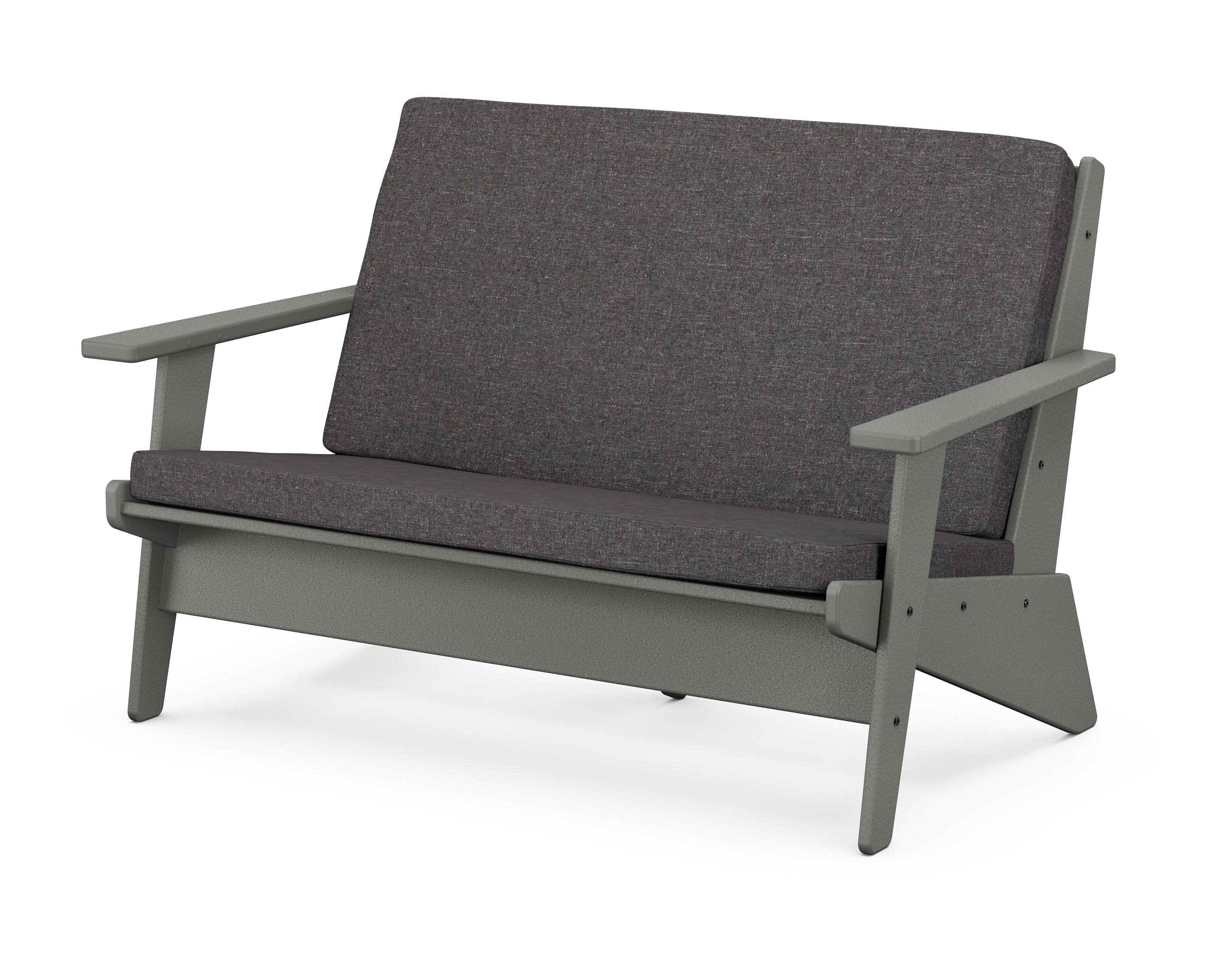 Riviera Modern Lounge Loveseat in Slate Grey / Ash Charcoal