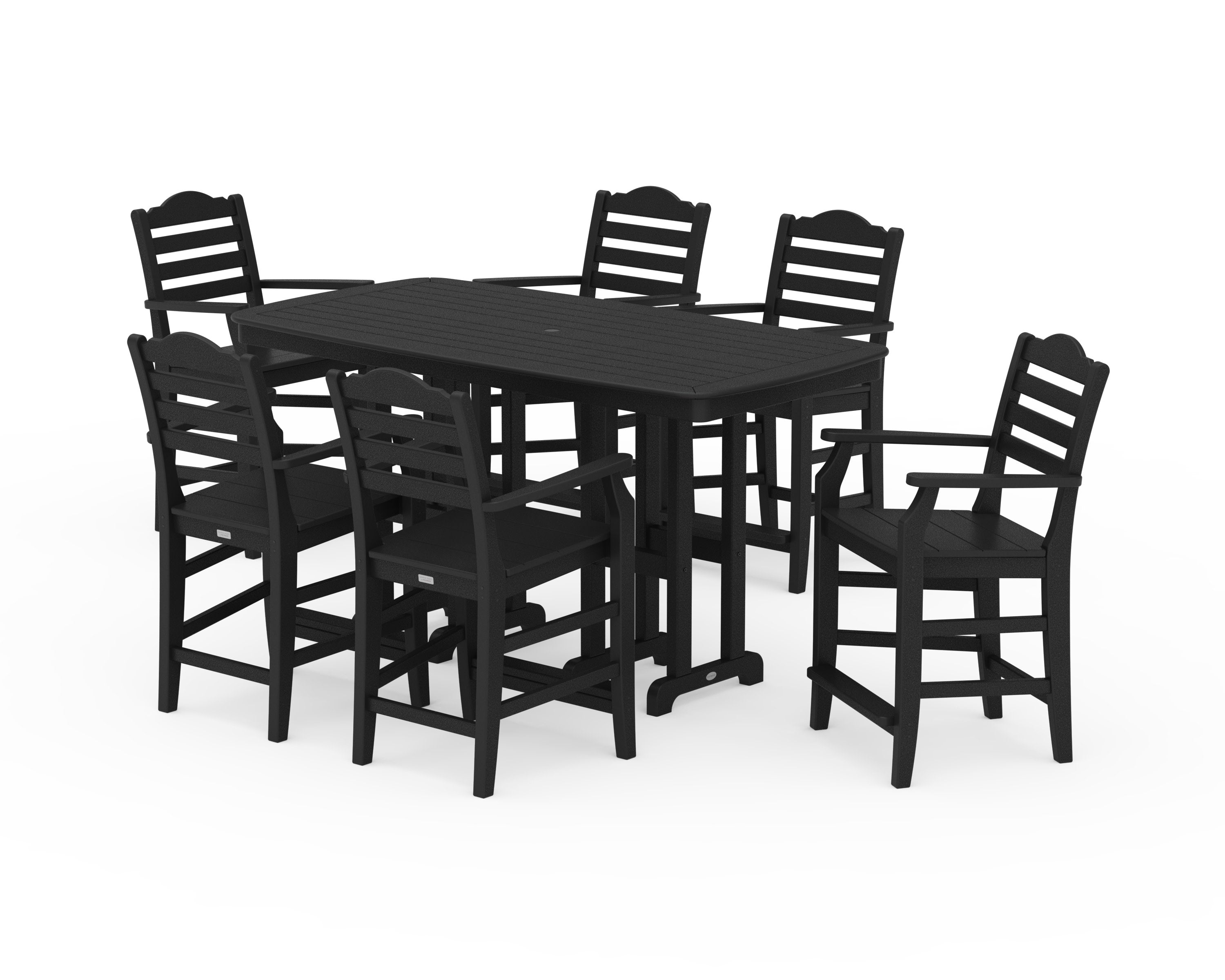 Savannah Arm Chair 7-Piece Counter Set in Black