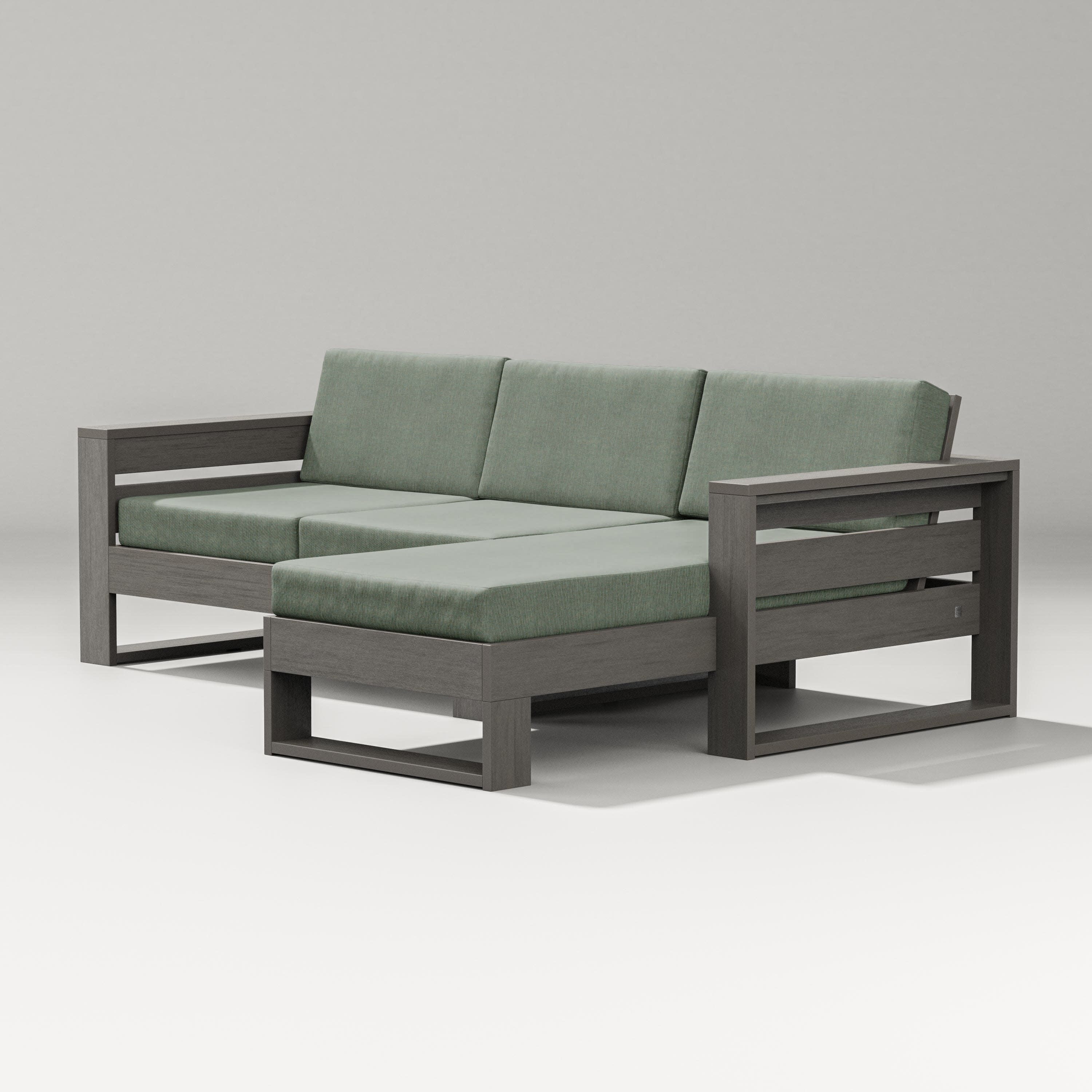 Latitude Right Chaise Sectional in Driftwood / Cast Sage