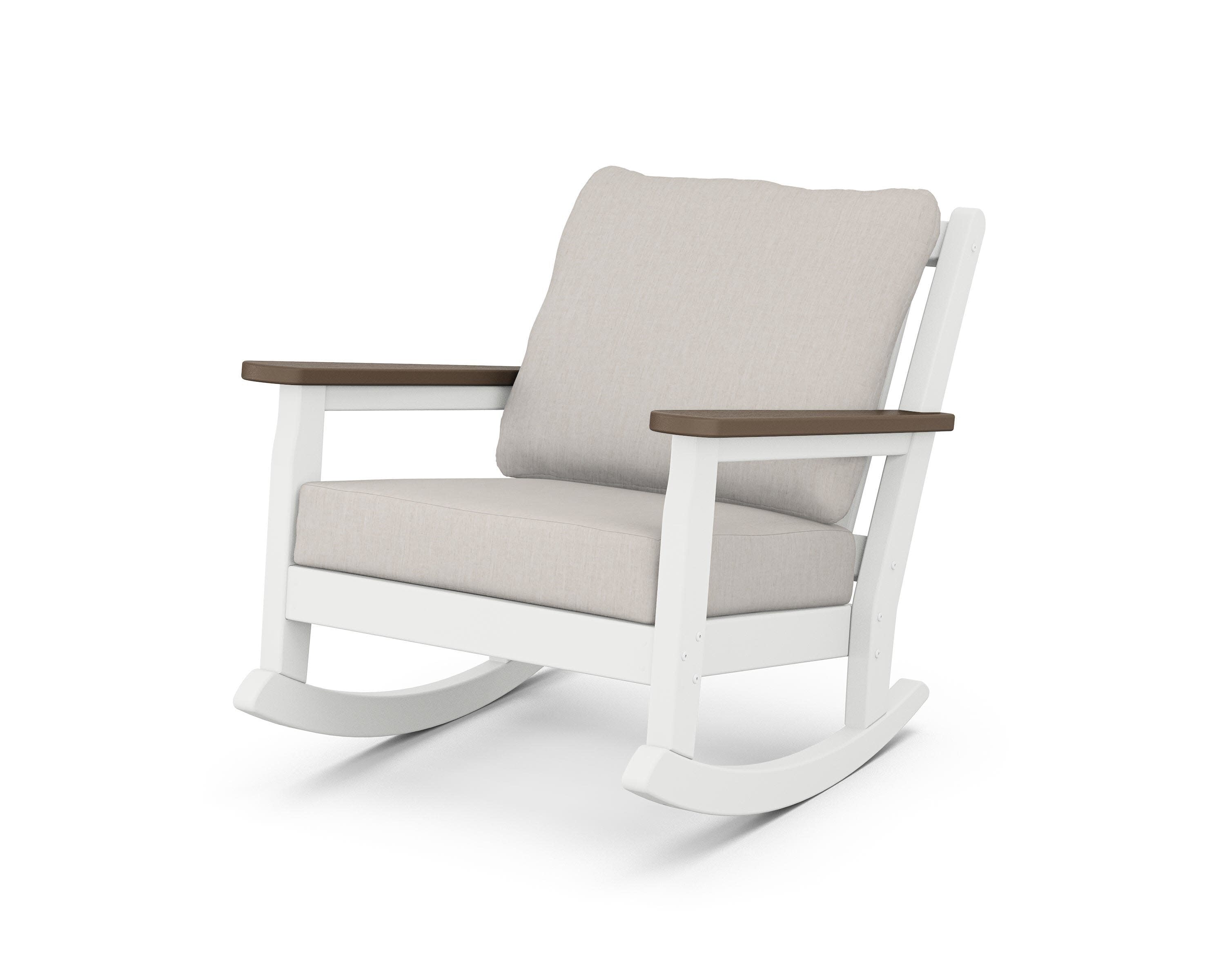 Chippendale Deep Seating Rocking Chair in White / Kona / Cast Ash