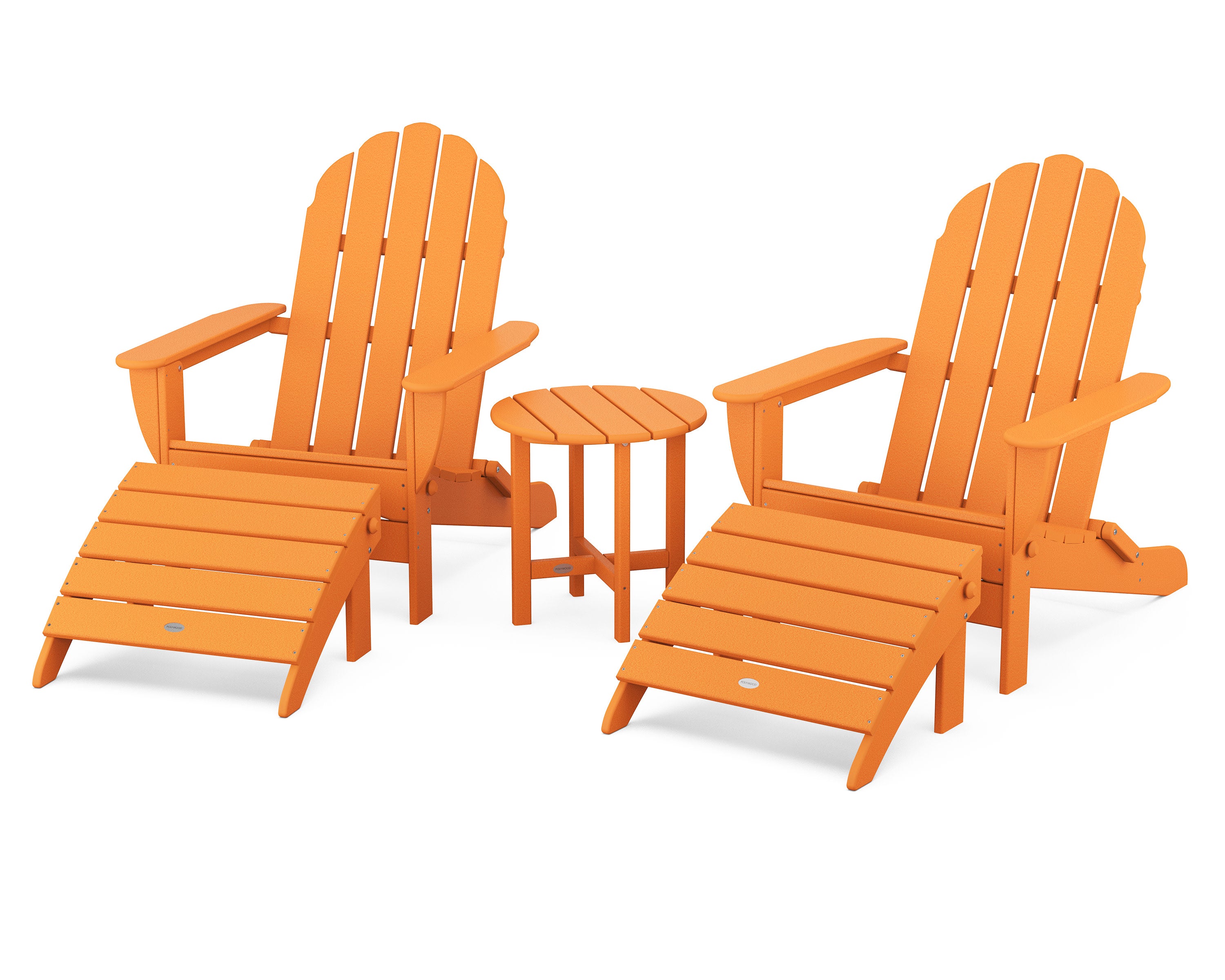 Classic Oversized Adirondack 5-Piece Casual Set in Tangerine