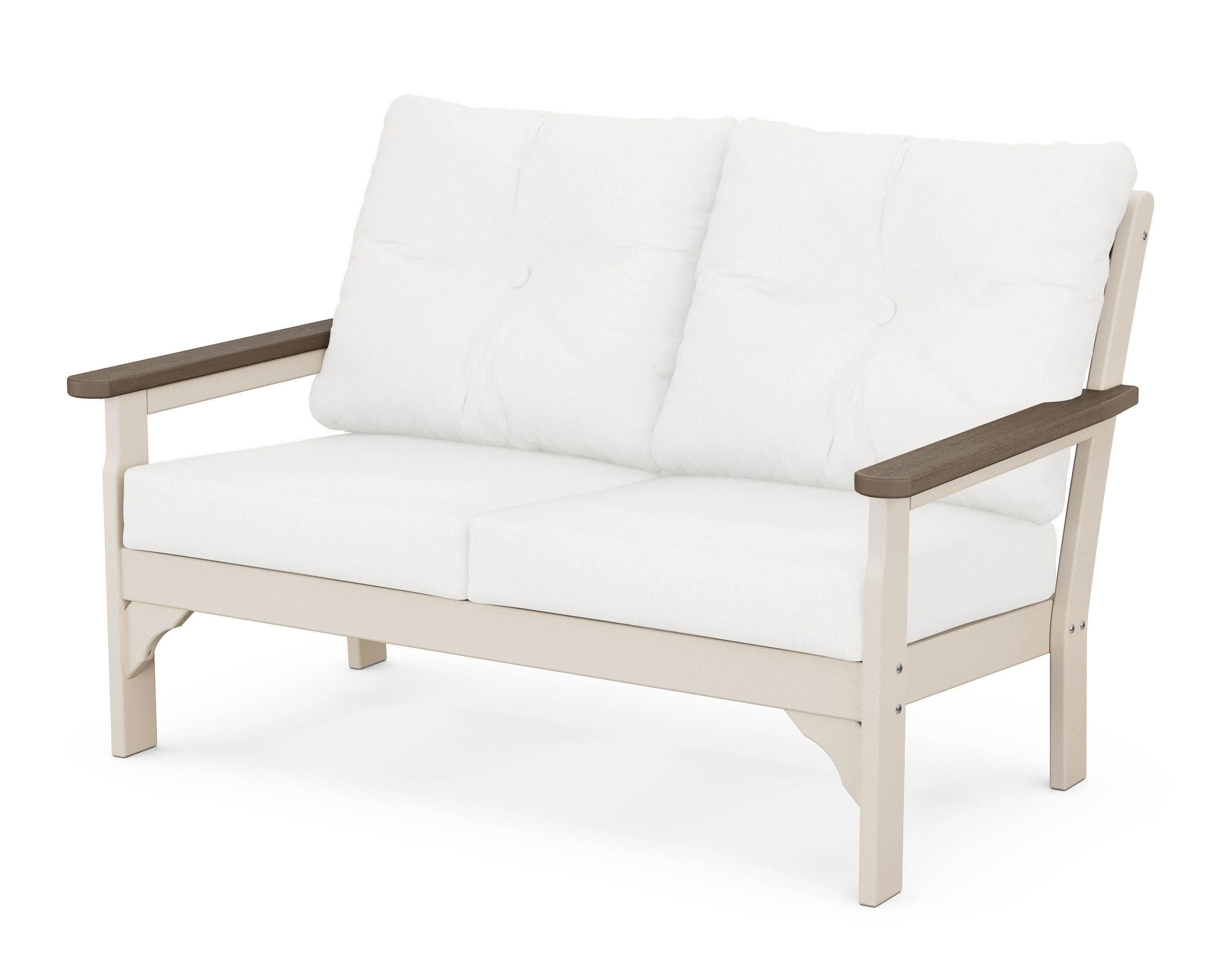 Vineyard Deep Seating Loveseat in Sand / Kona / Natural Linen