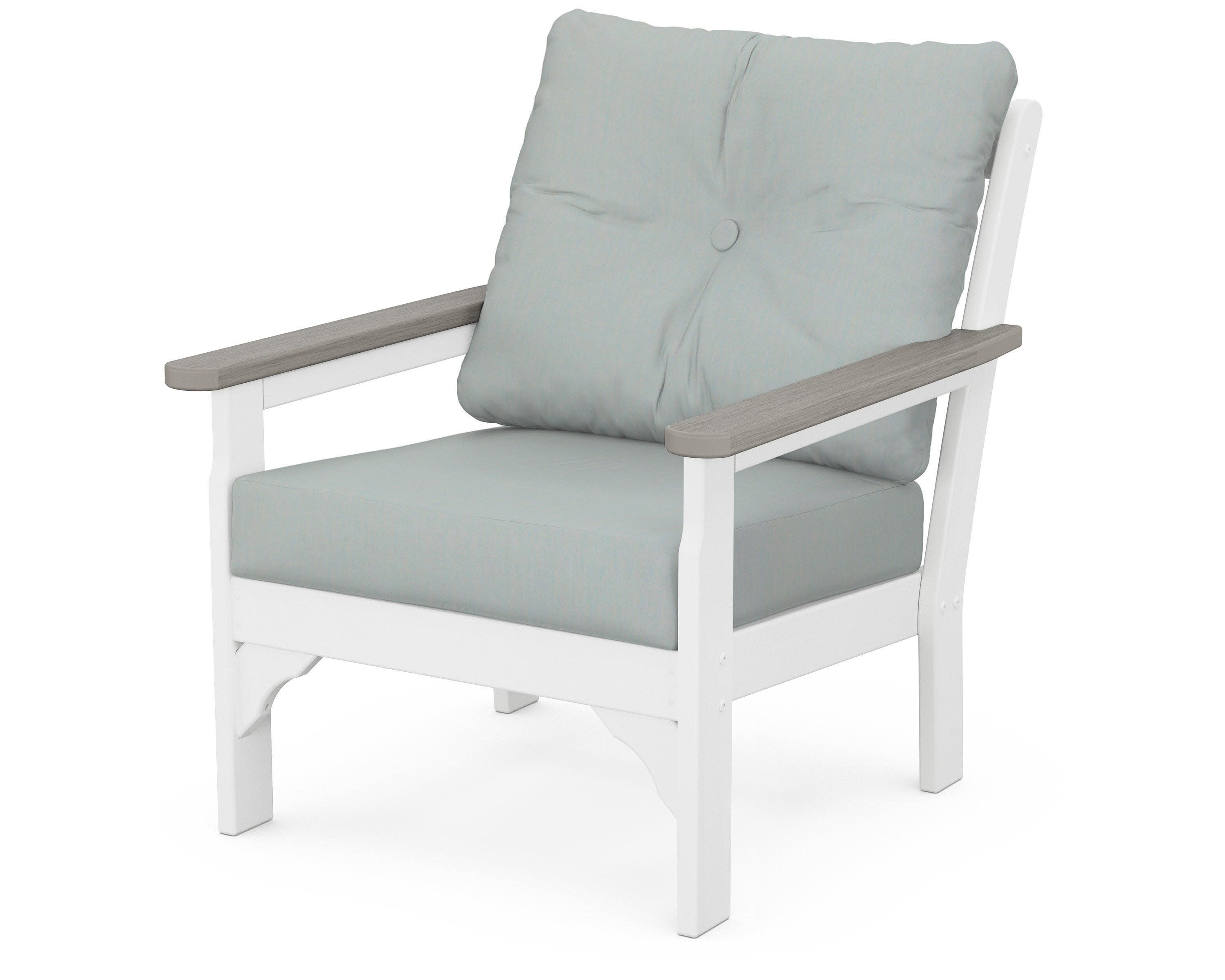 Vineyard Deep Seating Chair in White / Driftwood / Spa