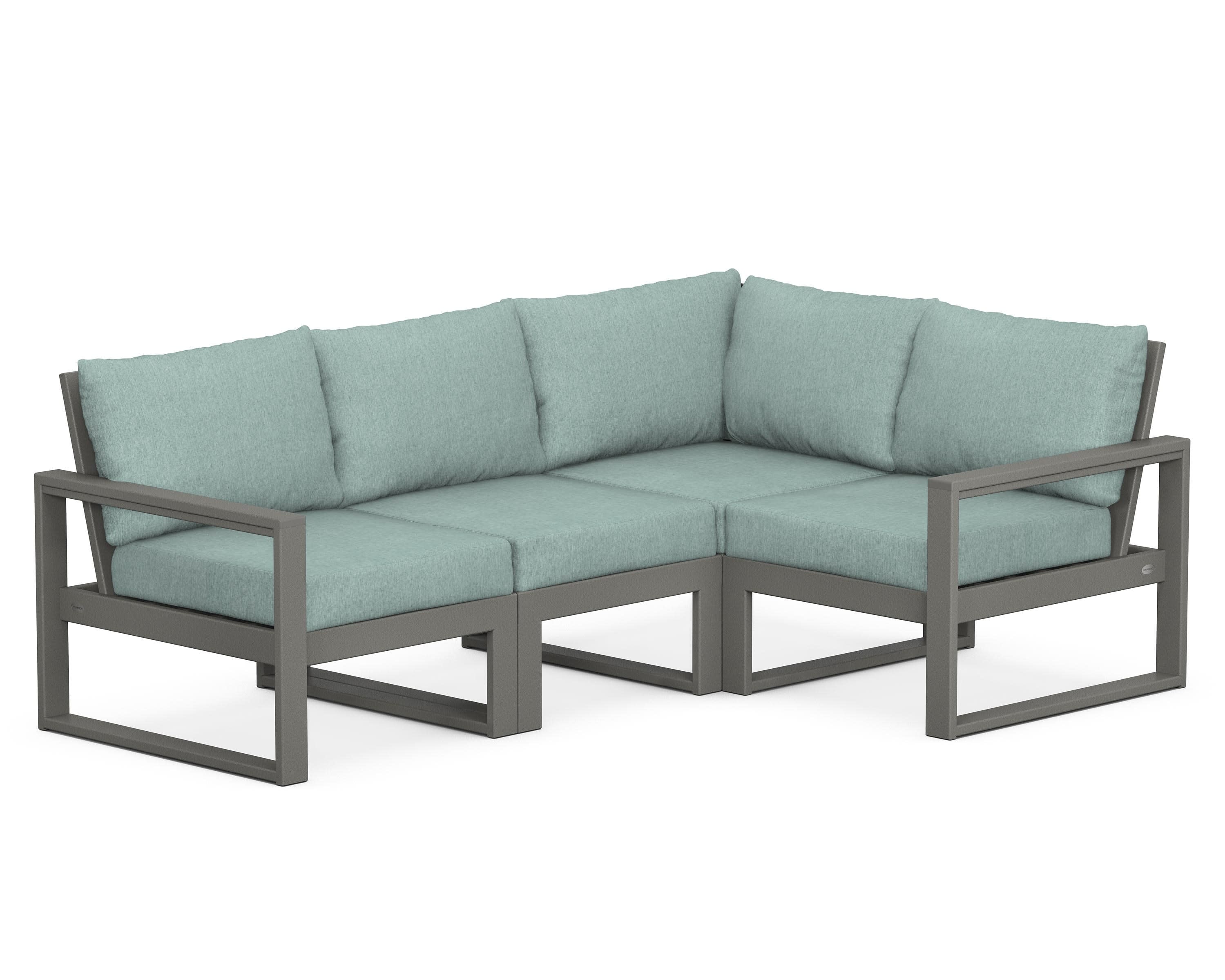 EDGE 4-Piece Modular Deep Seating Set in Slate Grey / Glacier Spa