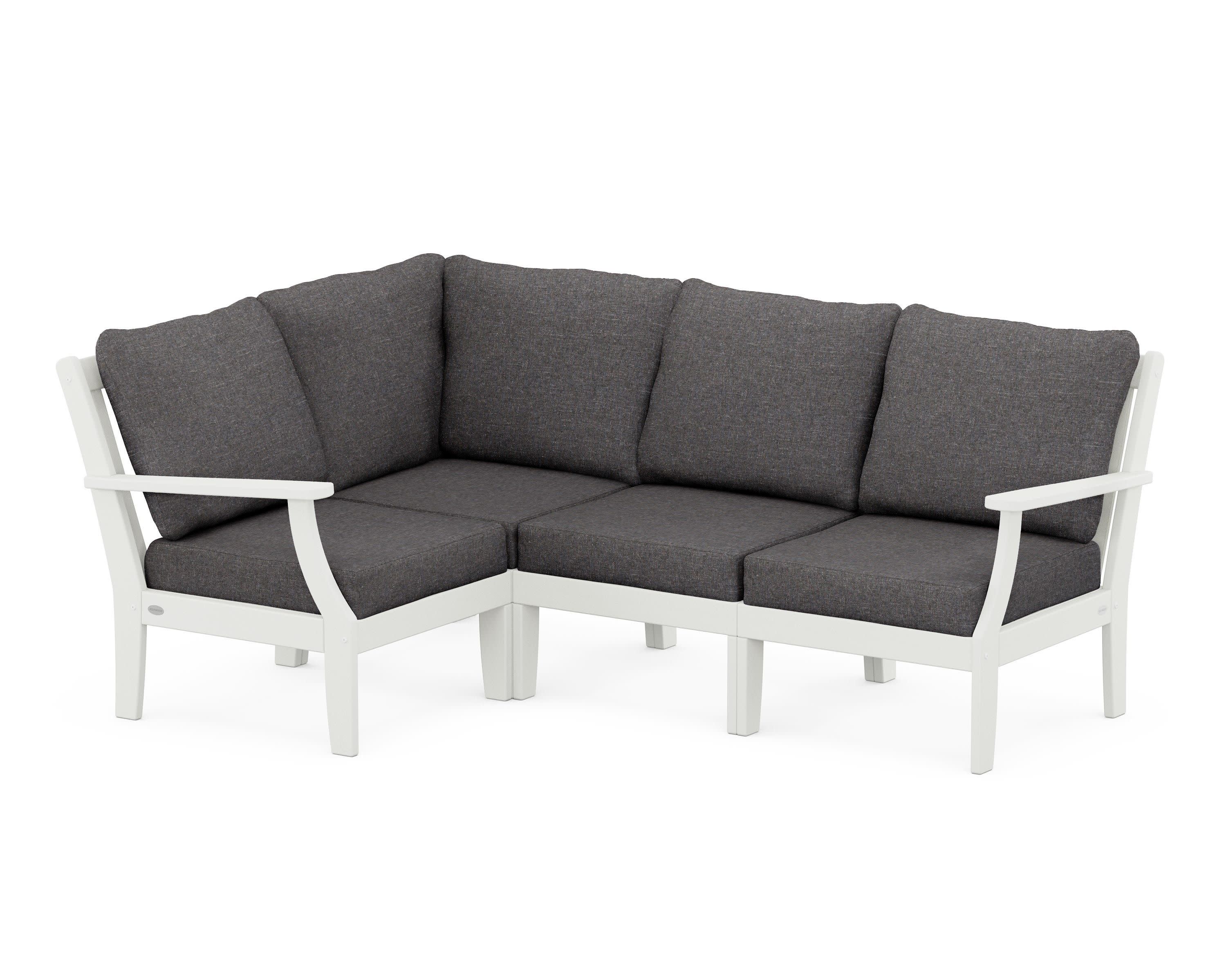 Braxton Modular 4-Piece Deep Seating Set in Vintage White / Ash Charcoal