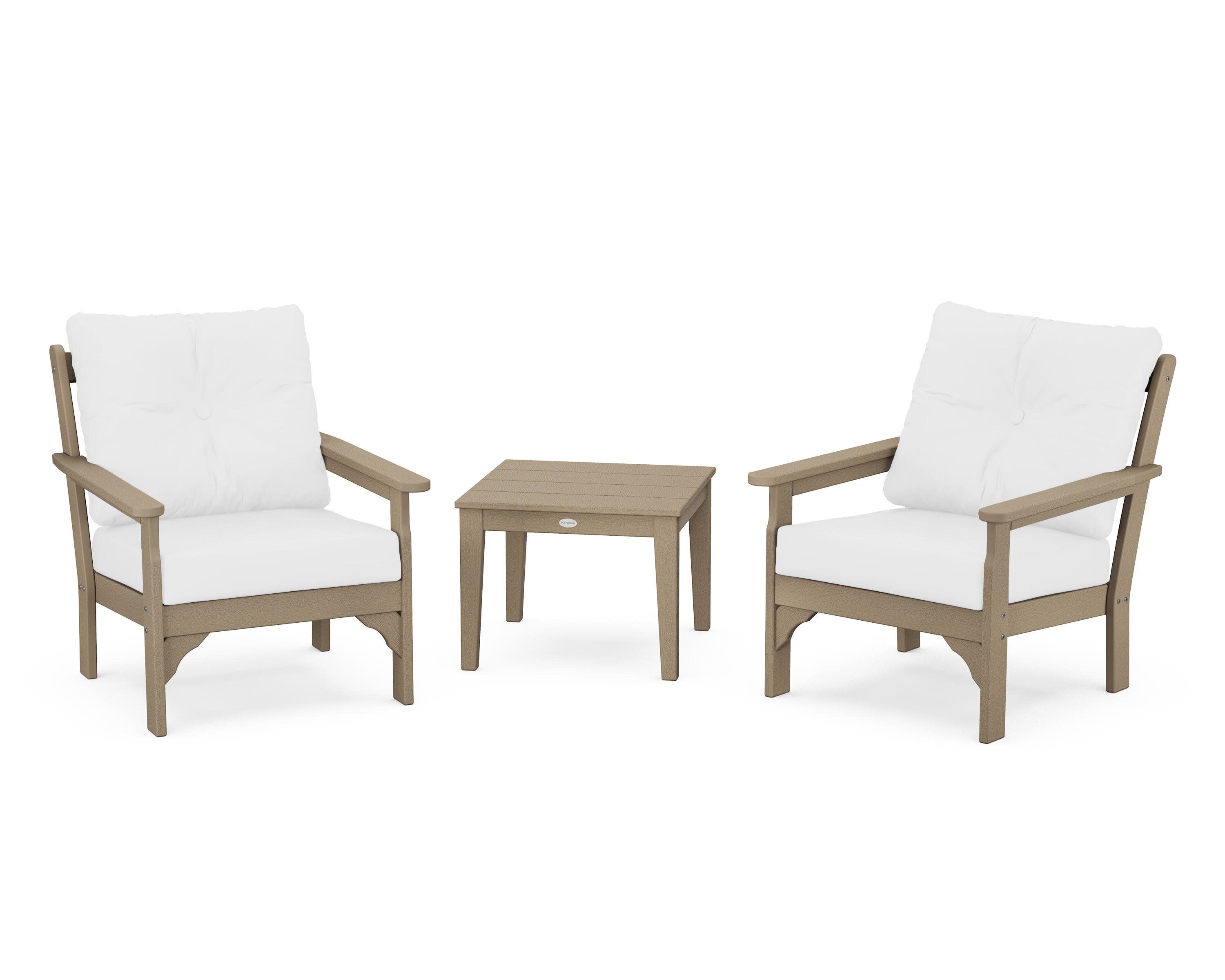 Vineyard 3-Piece Deep Seating Set in Vintage Sahara / Natural