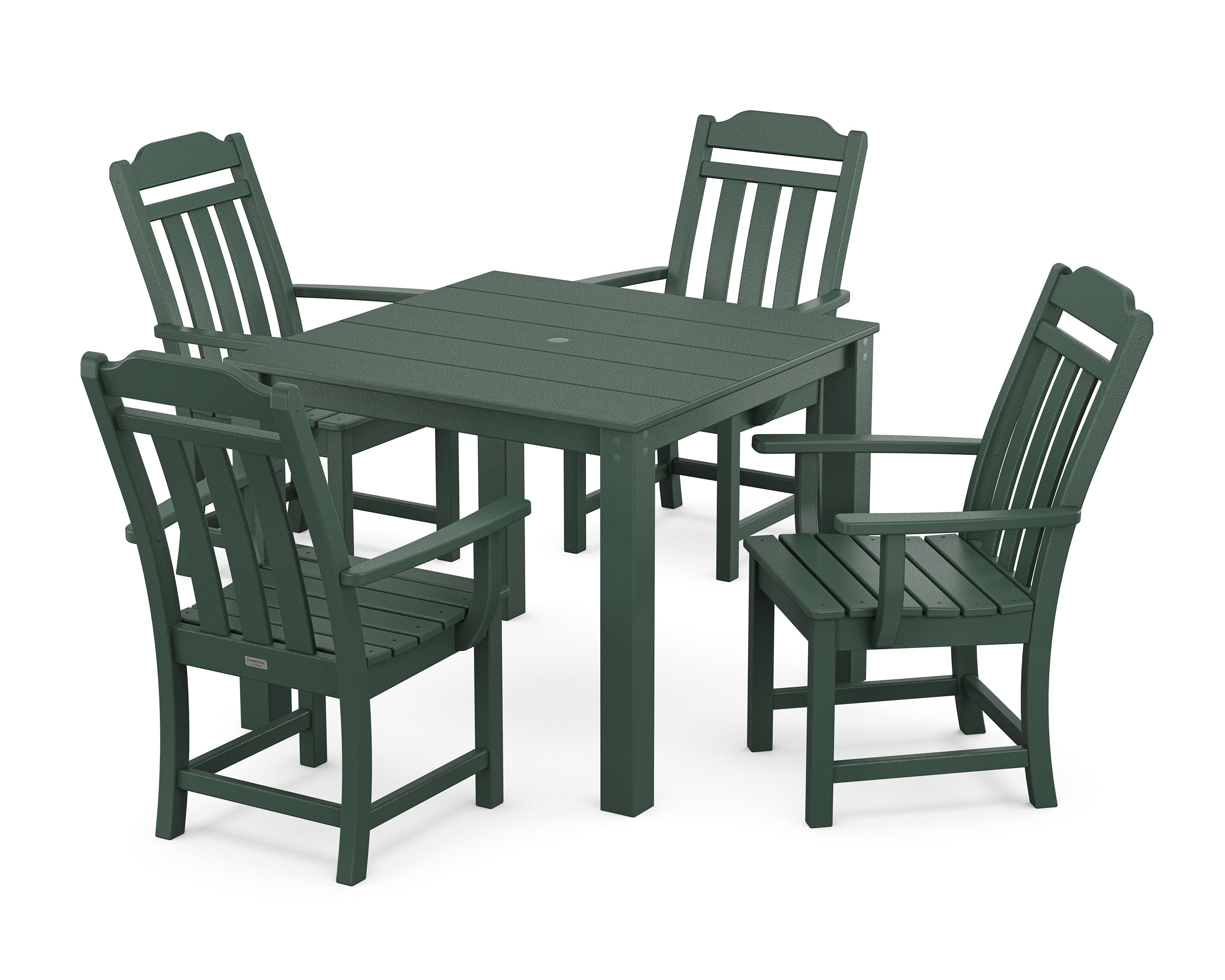 Cottage 5-Piece Parsons Dining Set in Green