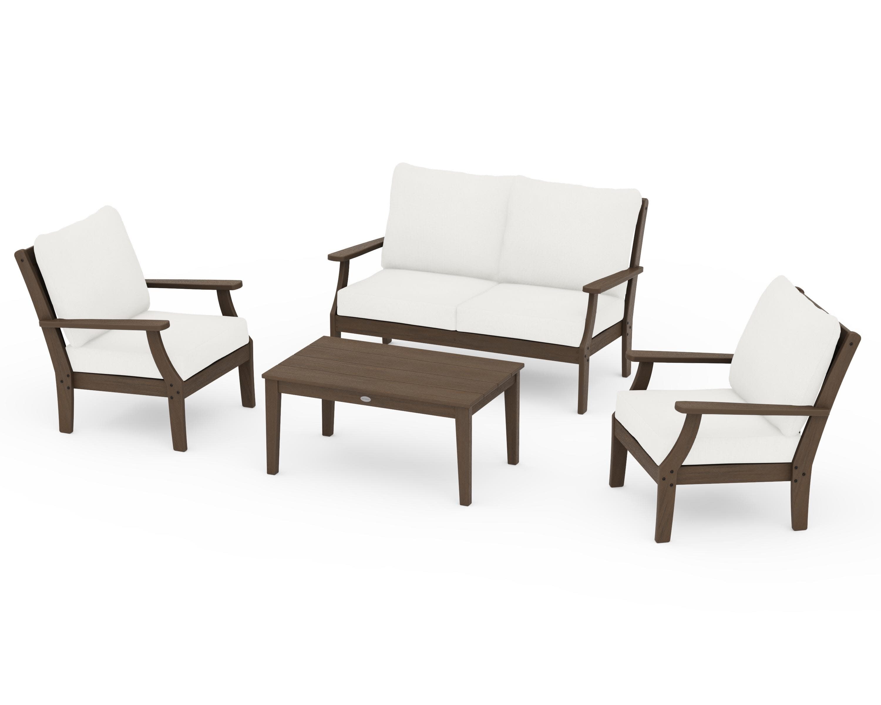 Braxton 4-Piece Deep Seating Chair Set in Kona / Natural Linen