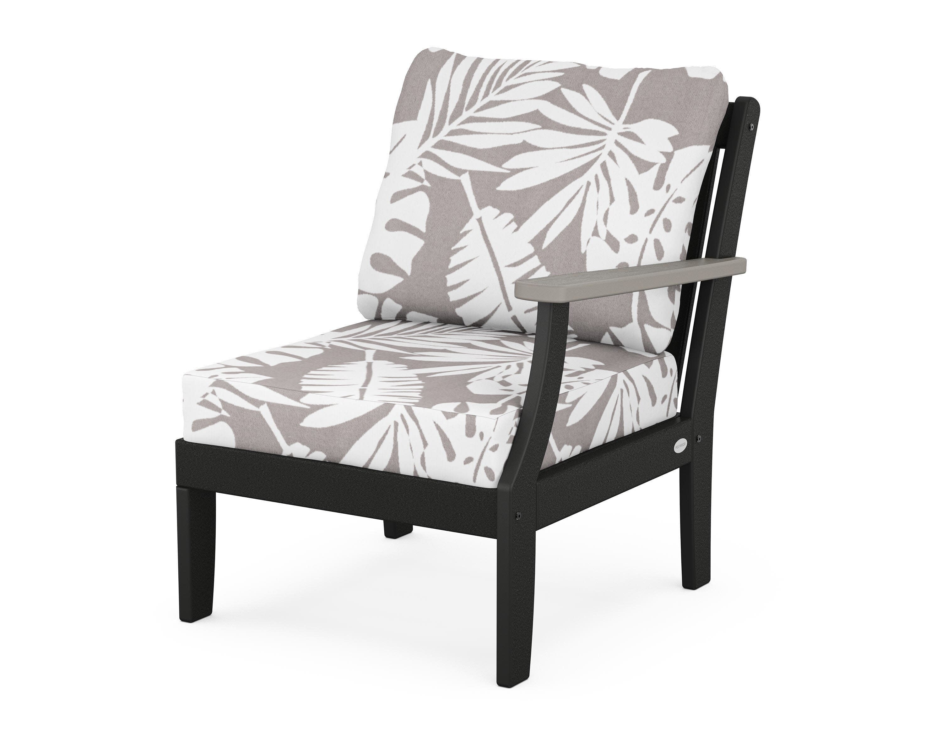 Braxton Modular Right Arm Chair in Black / Driftwood / Leaf Grey Mist