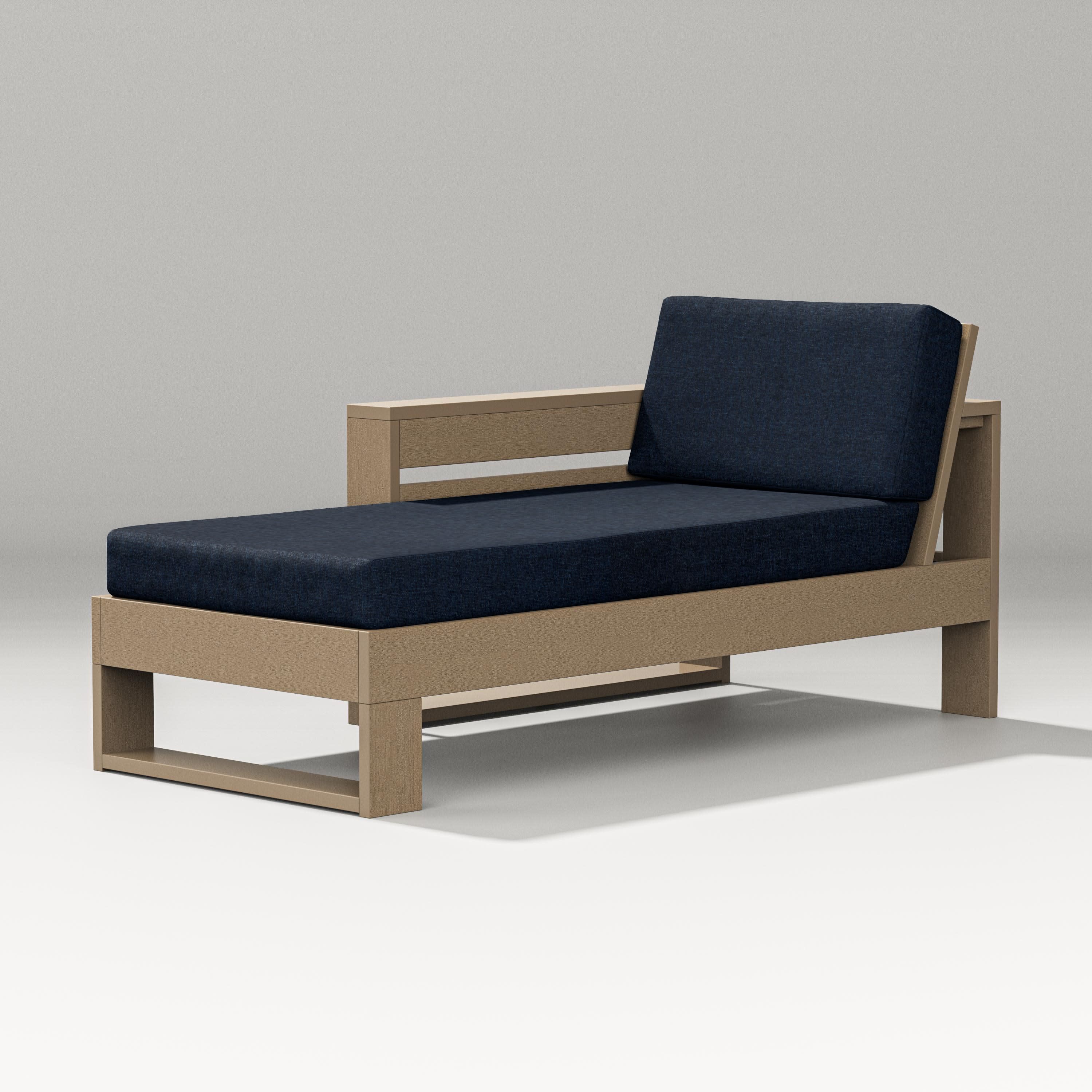 Latitude Modular Left Arm Chaise in Vintage Sahara / Marine Indigo