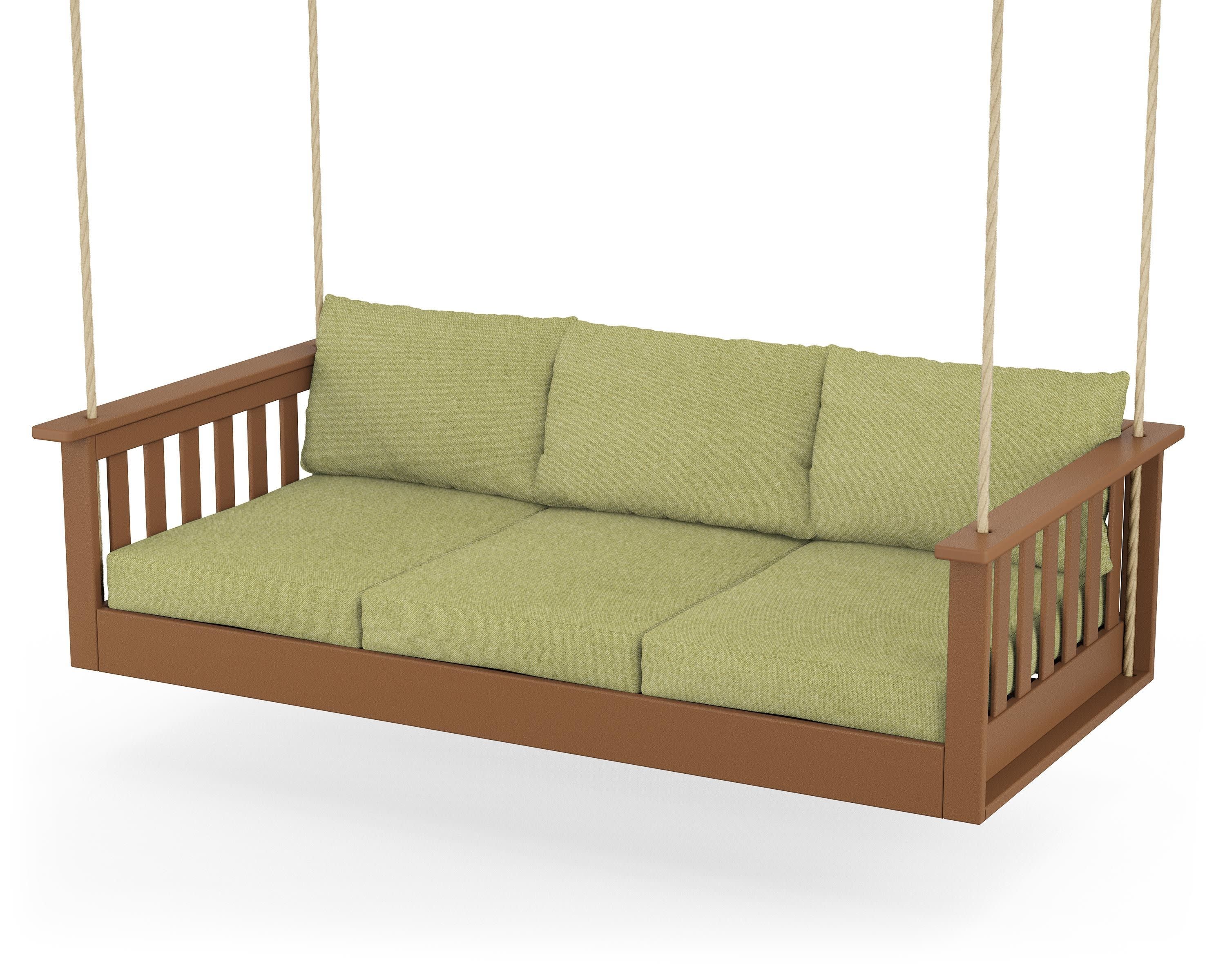 Vineyard Daybed Swing in Teak / Chartreuse Boucle
