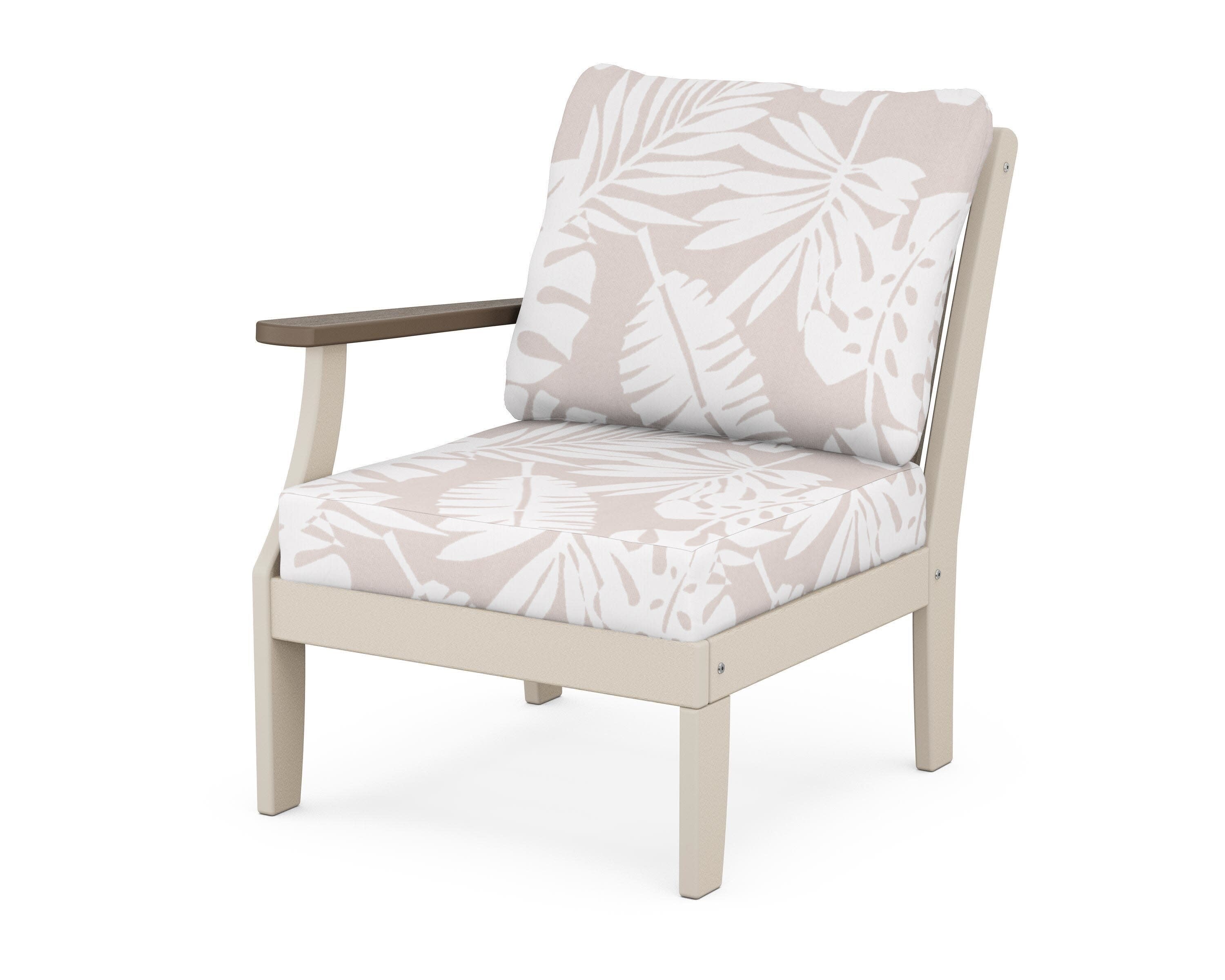 Braxton Modular Left Arm Chair in Sand / Kona / Leaf Dune Burlap