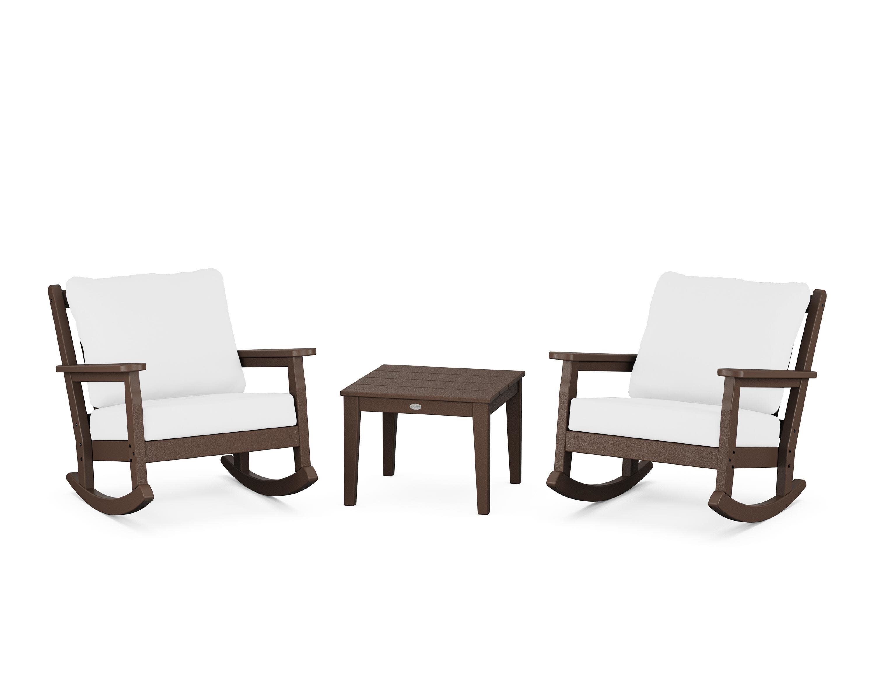Chippendale 3-Piece Deep Seating Rocker Set in Mahogany / Natural