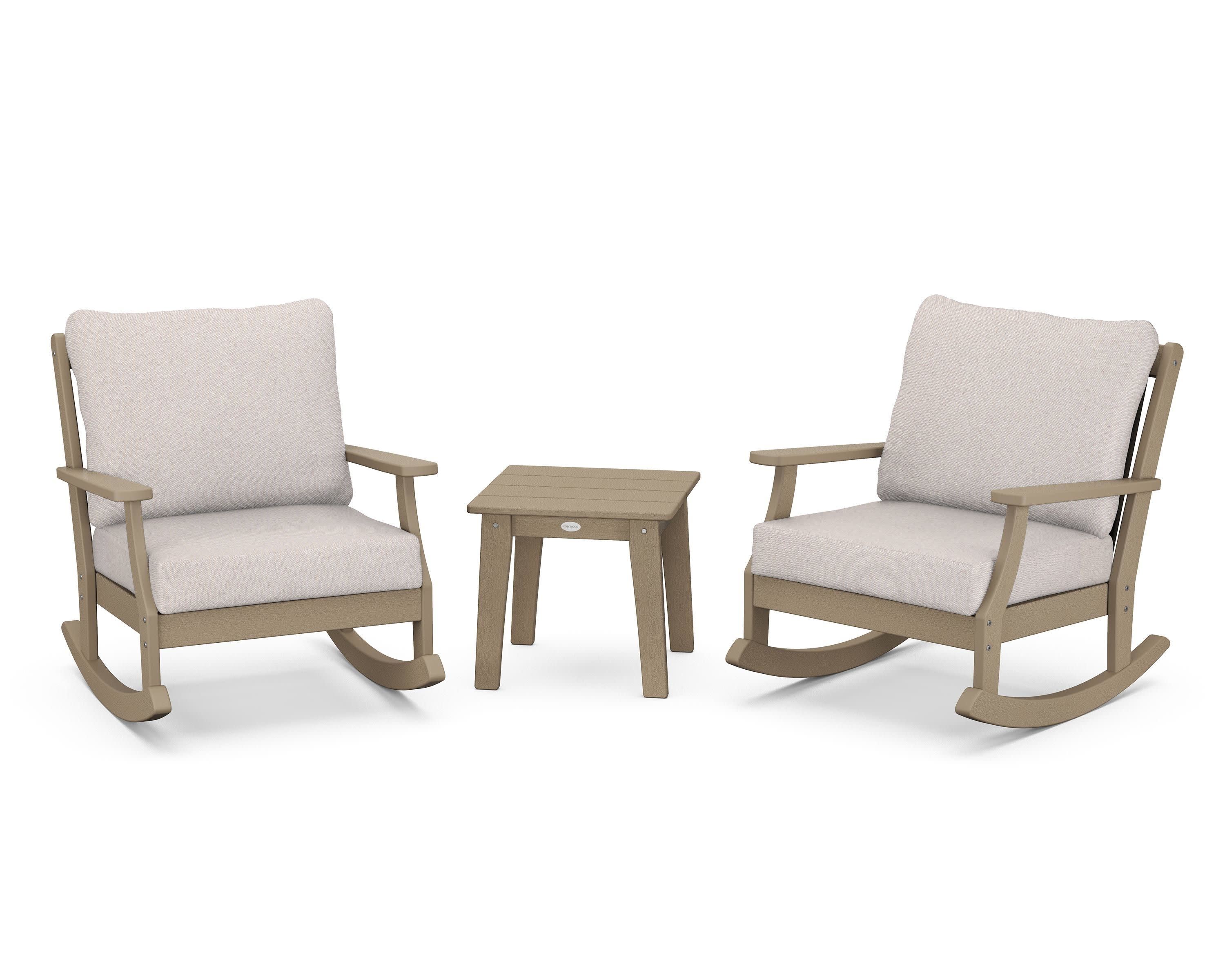 Braxton 3-Piece Deep Seating Rocker Set in Vintage Sahara / Dune Burlap