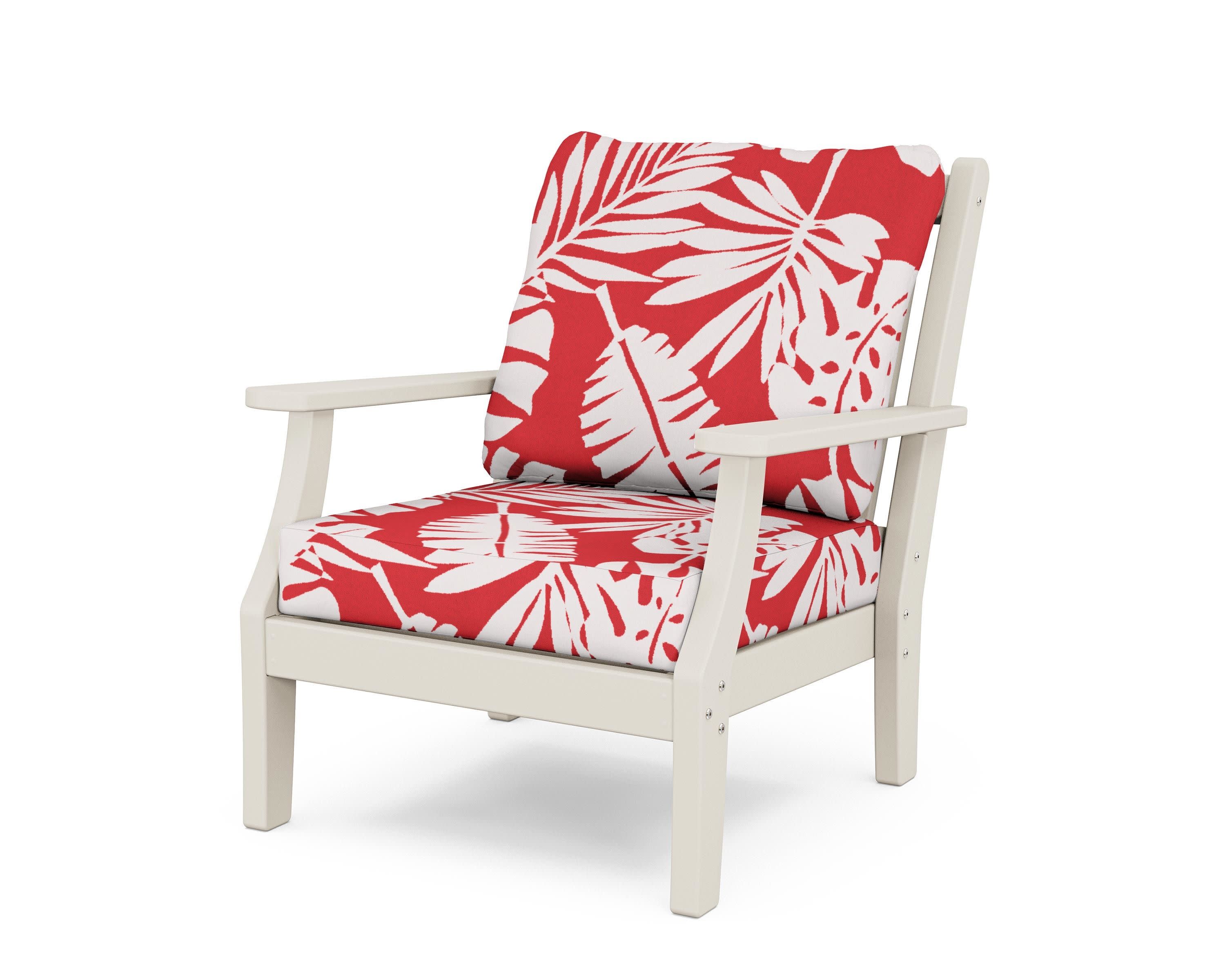 Wovendale Deep Seating Chair in Sand / Leaf Crimson