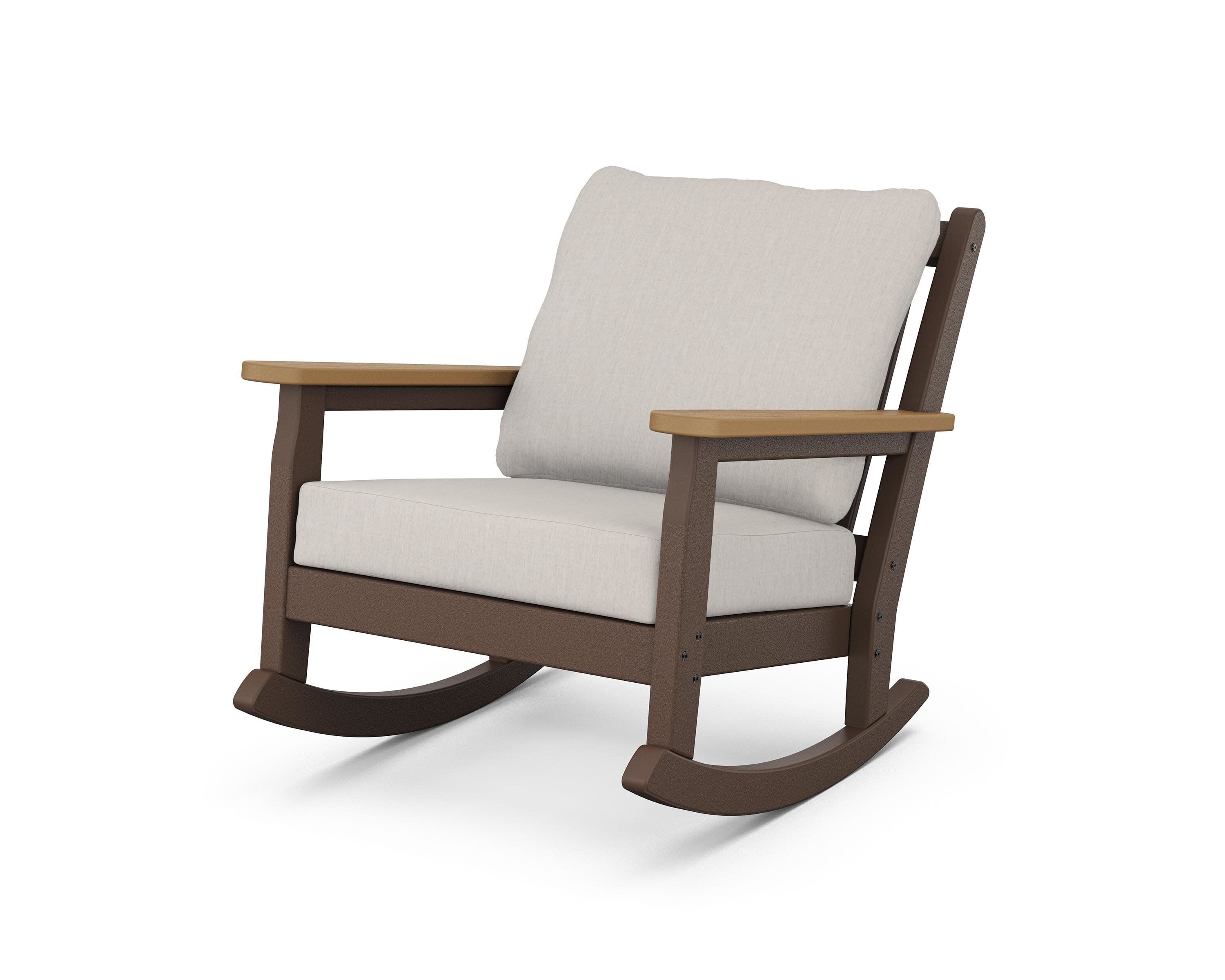 Chippendale Deep Seating Rocking Chair in Mahogany / Natural / Cast Ash