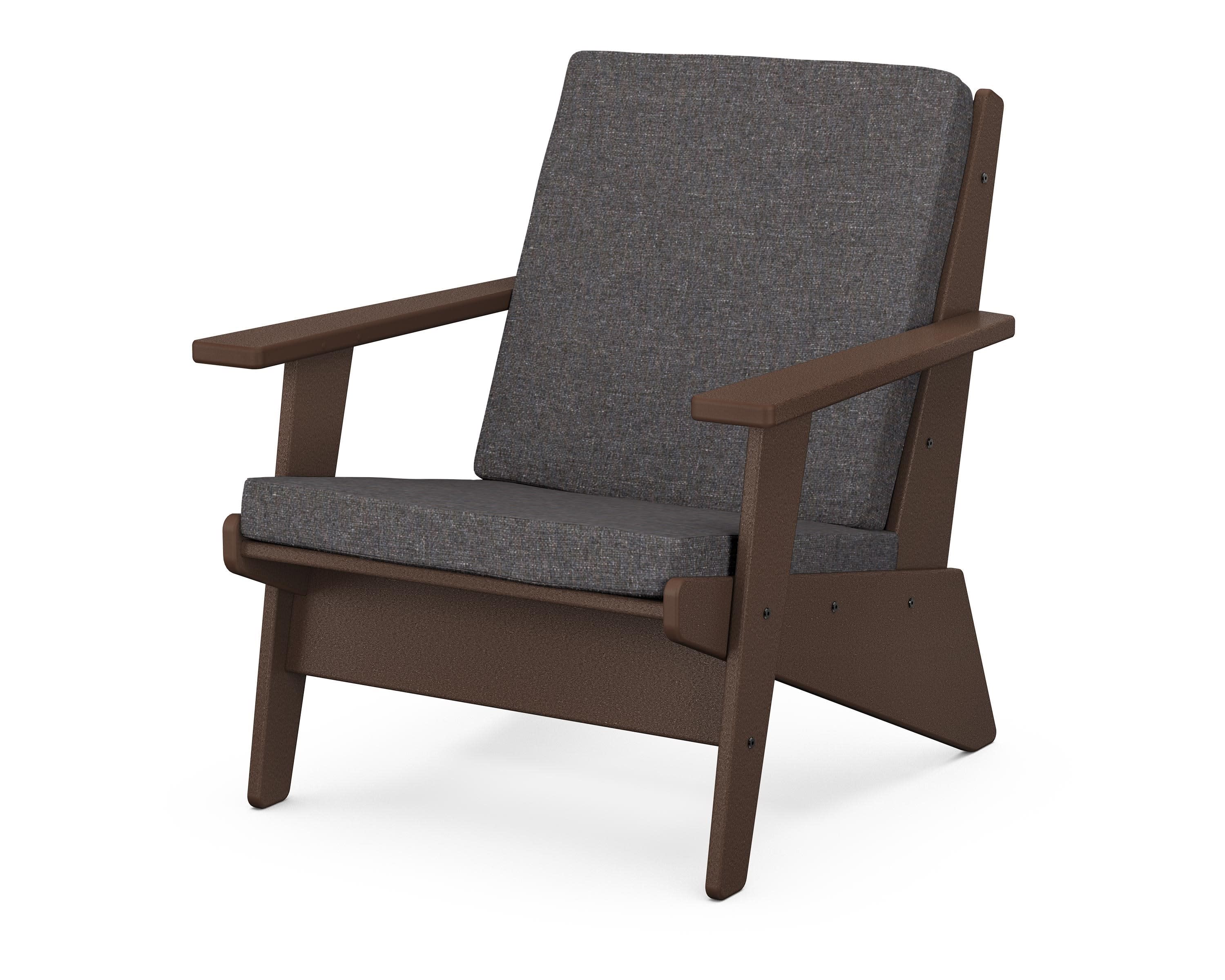 Riviera Modern Lounge Chair in Mahogany / Ash Charcoal