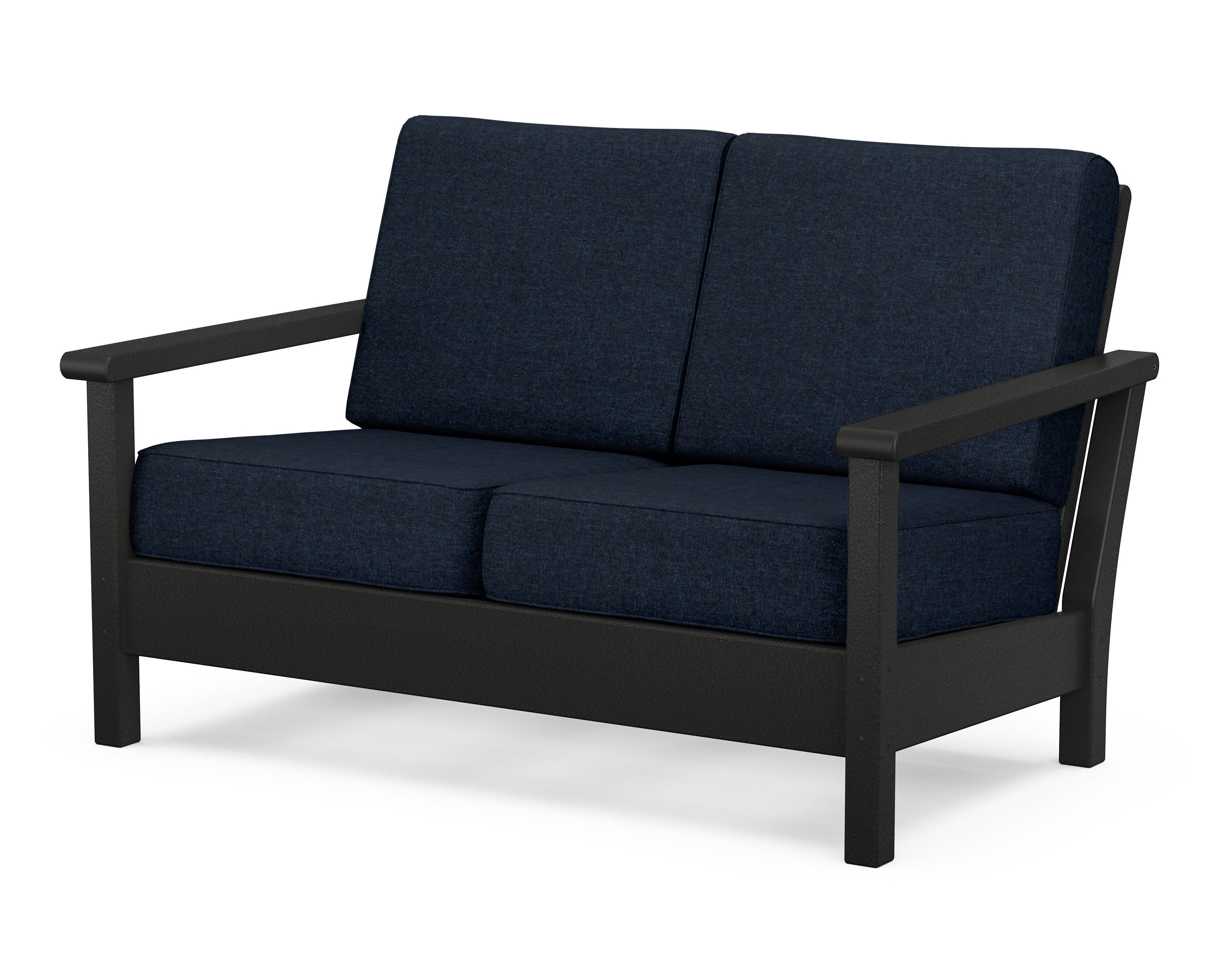 Harbour Deep Seating Loveseat in Black / Marine Indigo