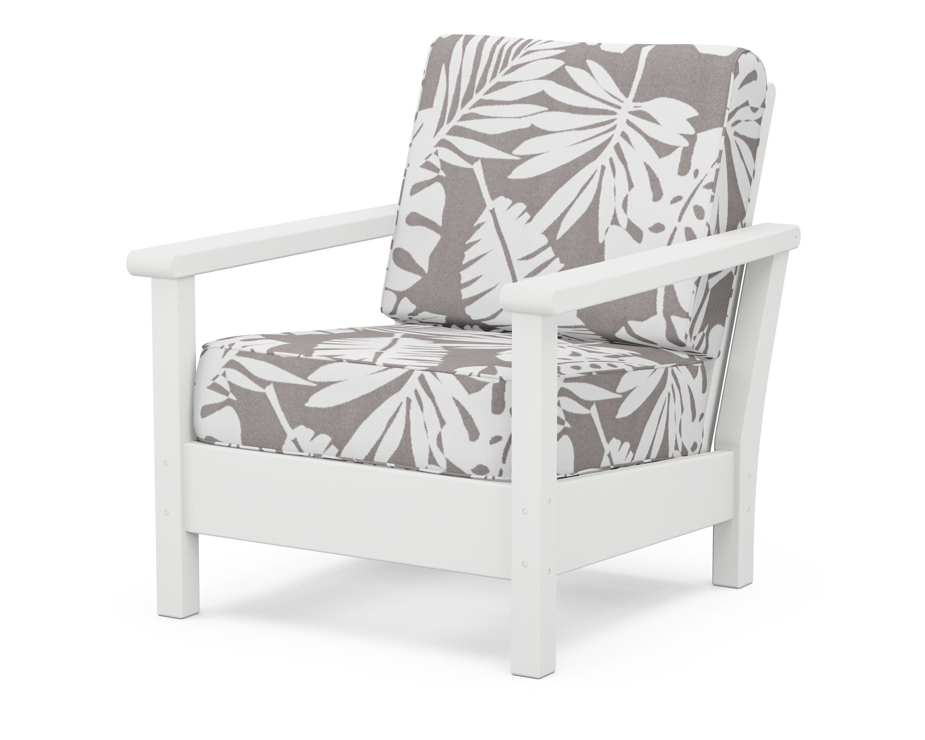 Harbour Deep Seating Chair in White / Leaf Grey Mist