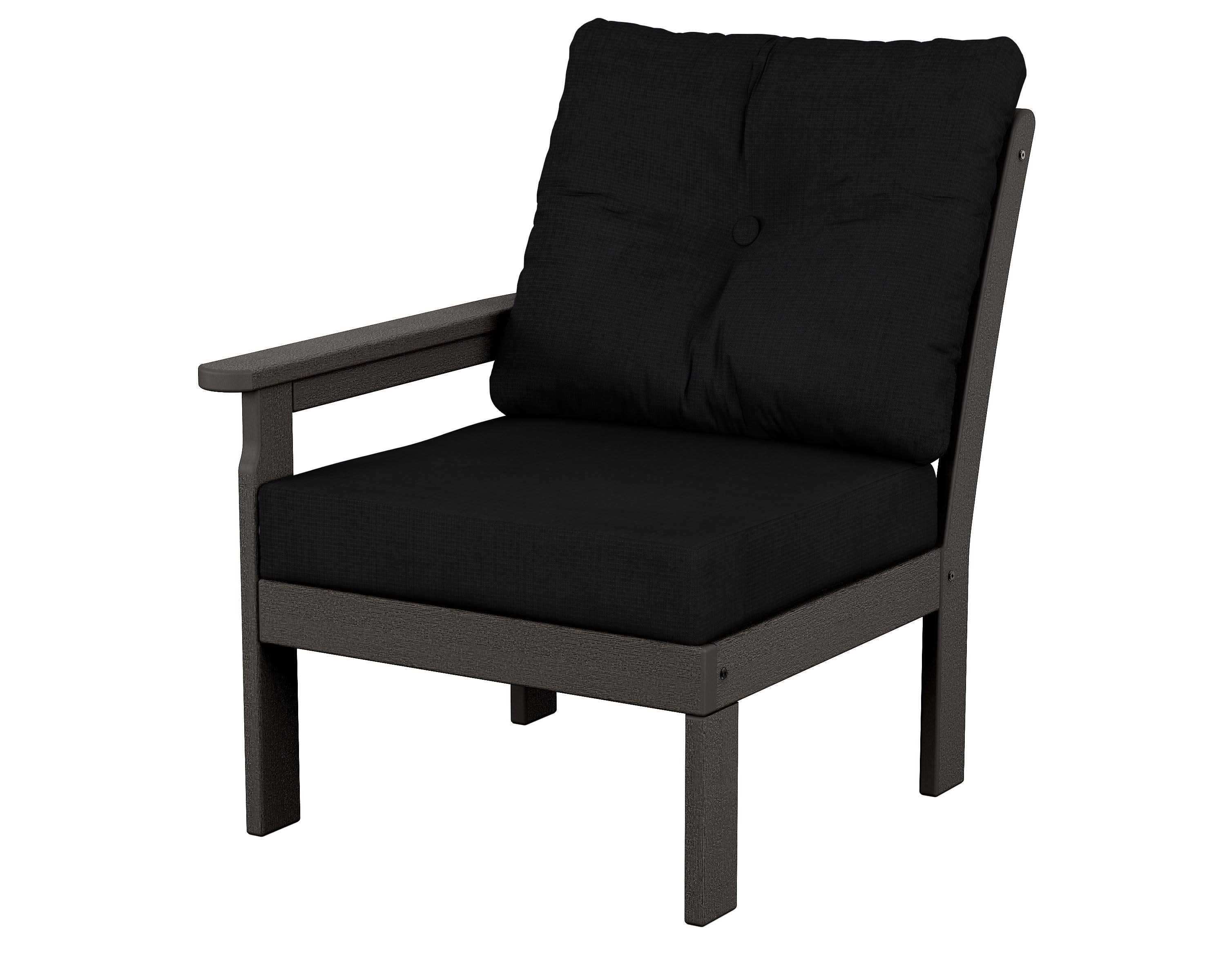 Vineyard Modular Left Arm Chair in Vintage Coffee / Midnight Linen