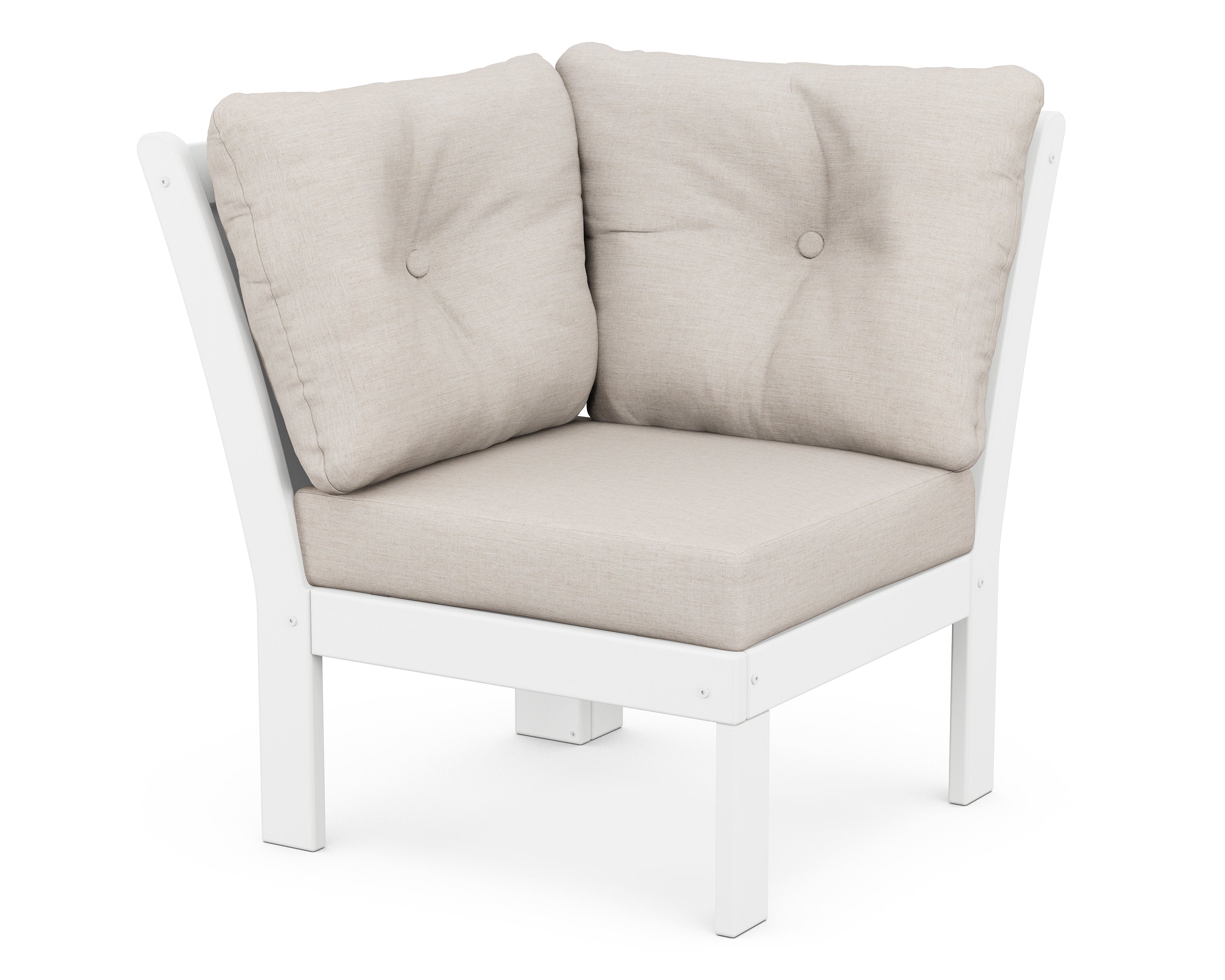 Vineyard Modular Corner Chair in White / Cast Ash