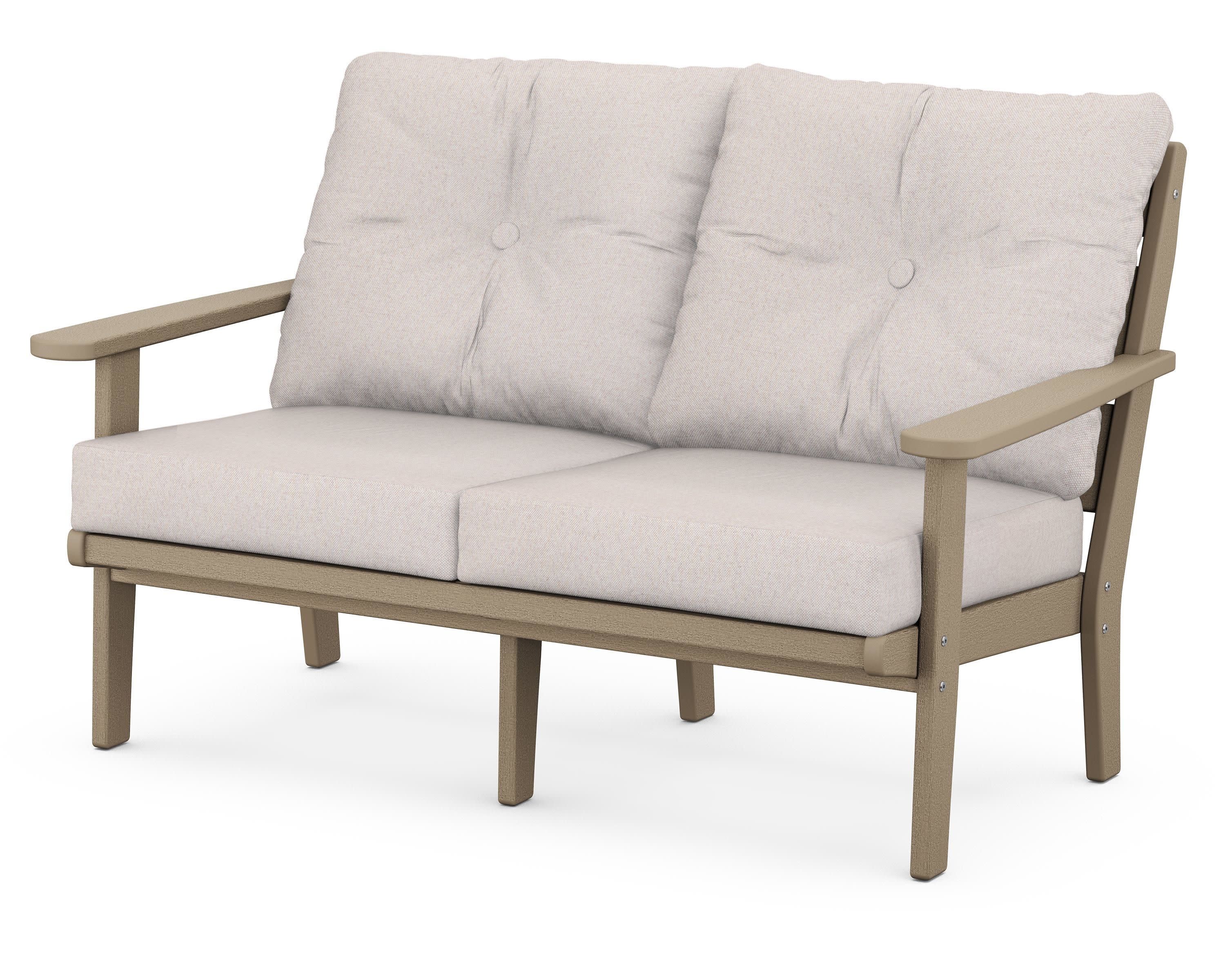 Lakeside Deep Seating Loveseat in Vintage Sahara / Dune Burlap