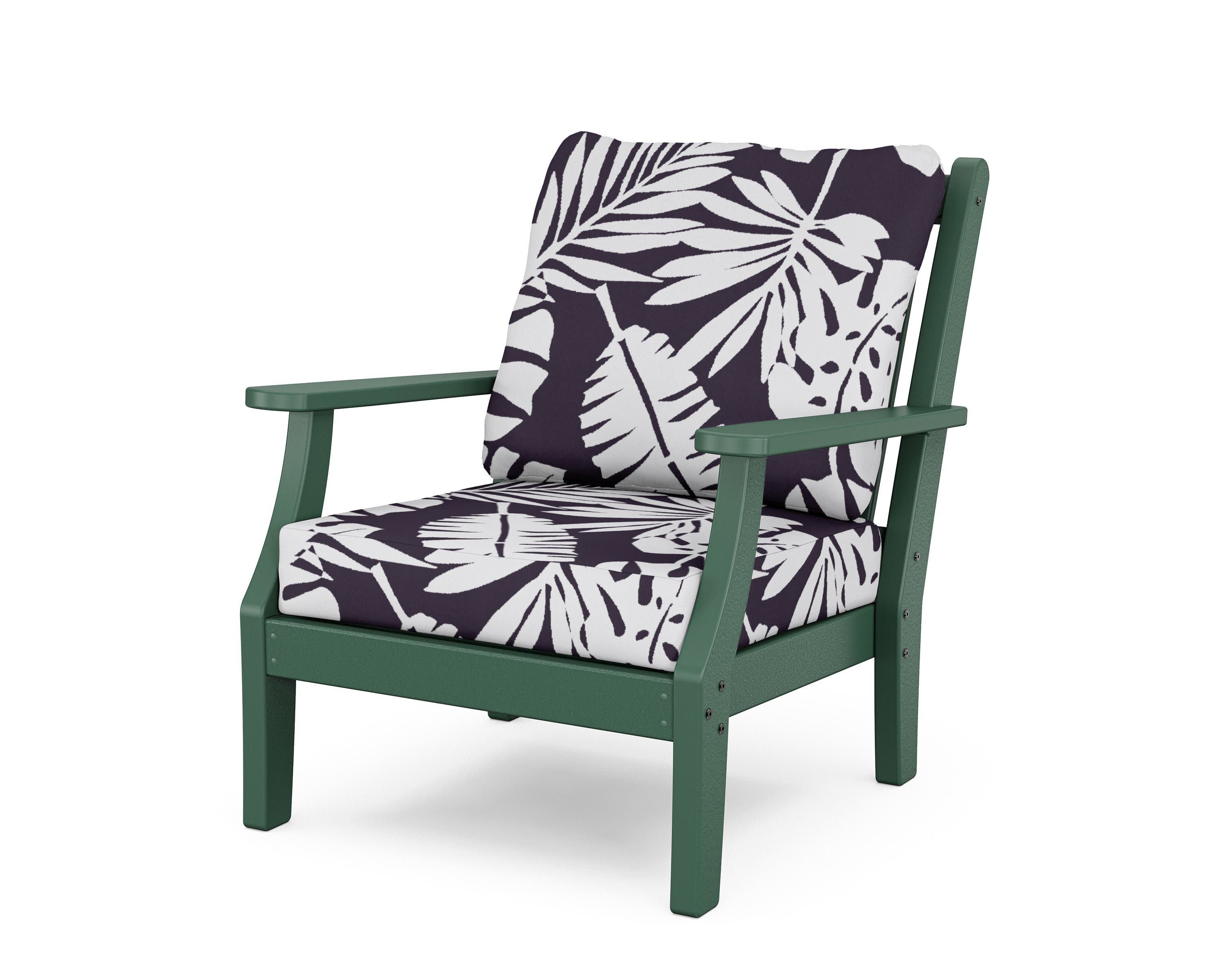 Wovendale Deep Seating Chair in Green / Leaf Navy