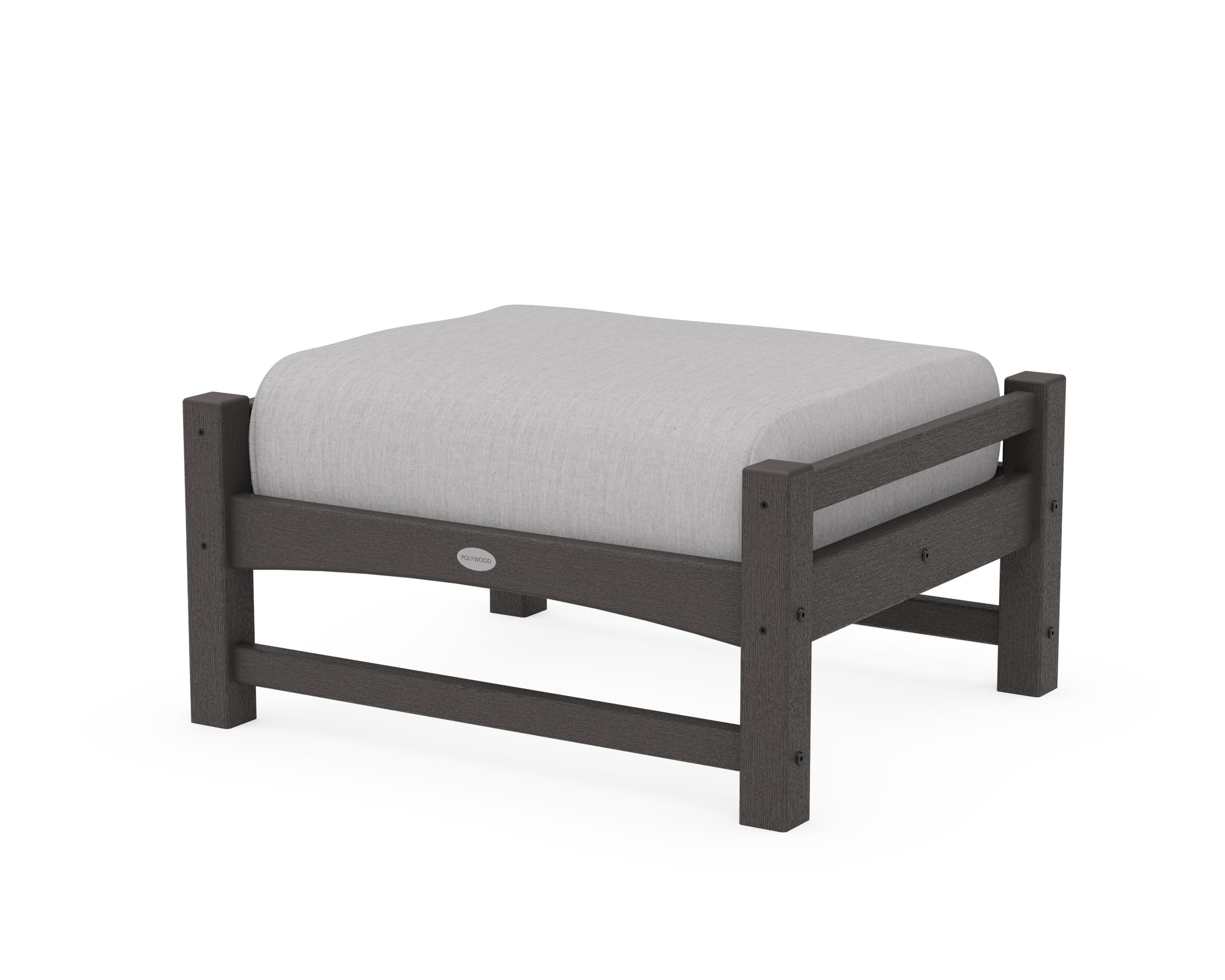 Club Ottoman in Vintage Coffee / Granite